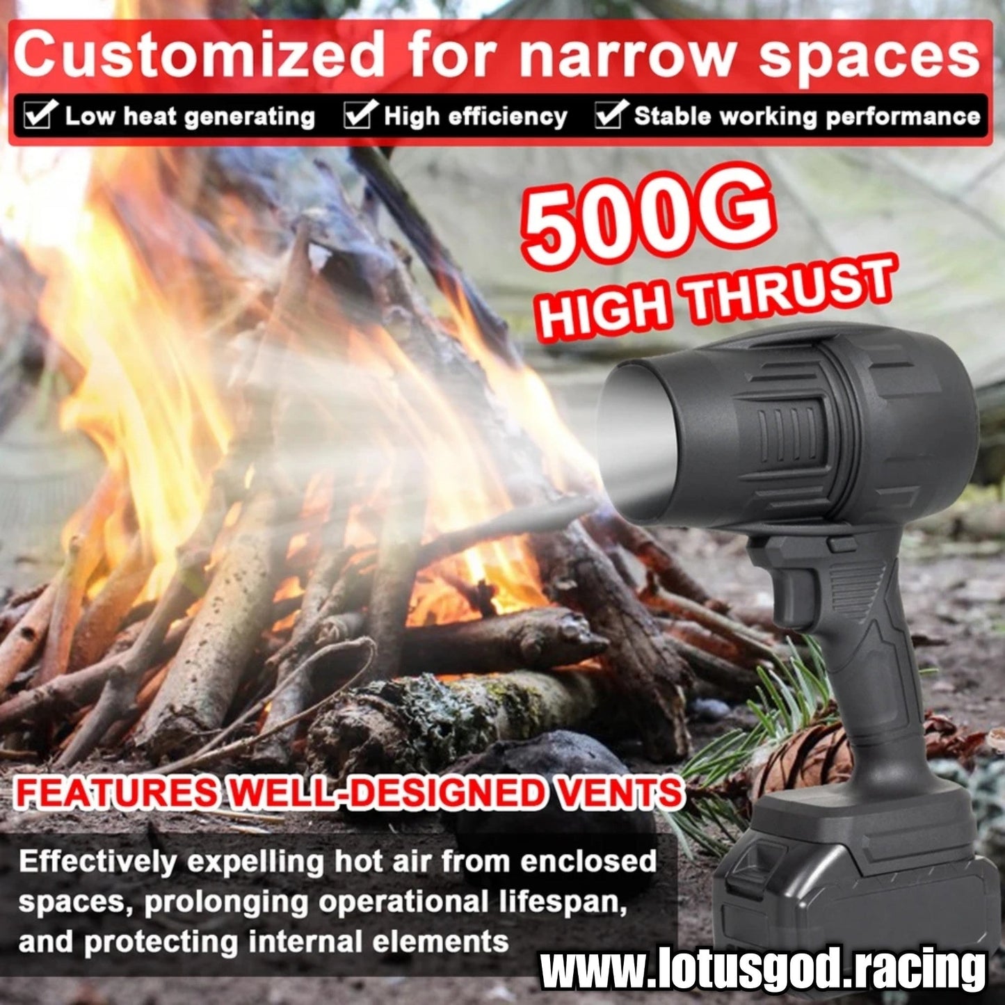 Portable Wireless Handheld High Power Jet Fan 500g High Super Turbo Powerful Thrust Violent Fan Boost Motor Ducted Turbofan Dust Blower Cleaning Tool + Charger & Battery