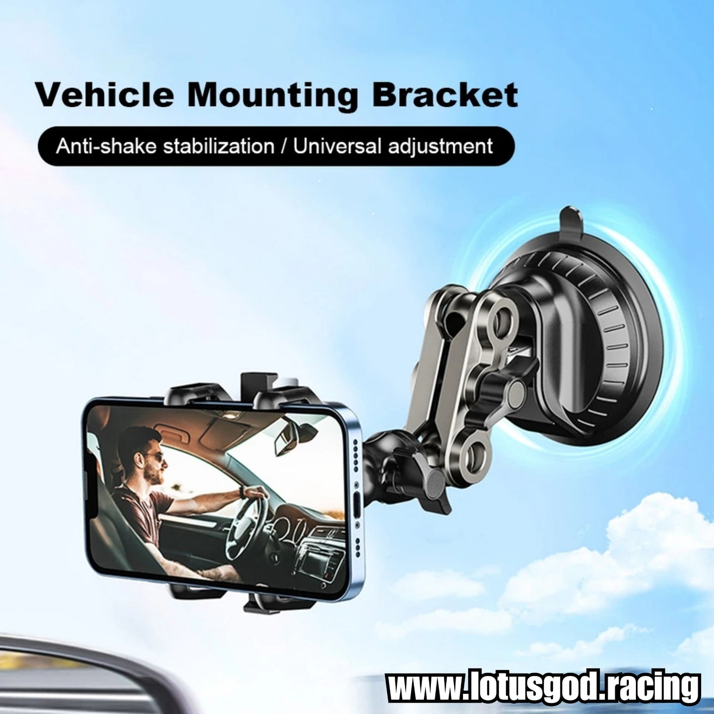360 Degree Removable Strong Suction Cup Mount Glass Tripod Side Windshield Sticker Windscreen Hp Phone Adapter For 4.7 - 7 inch Iphone Android Handphone