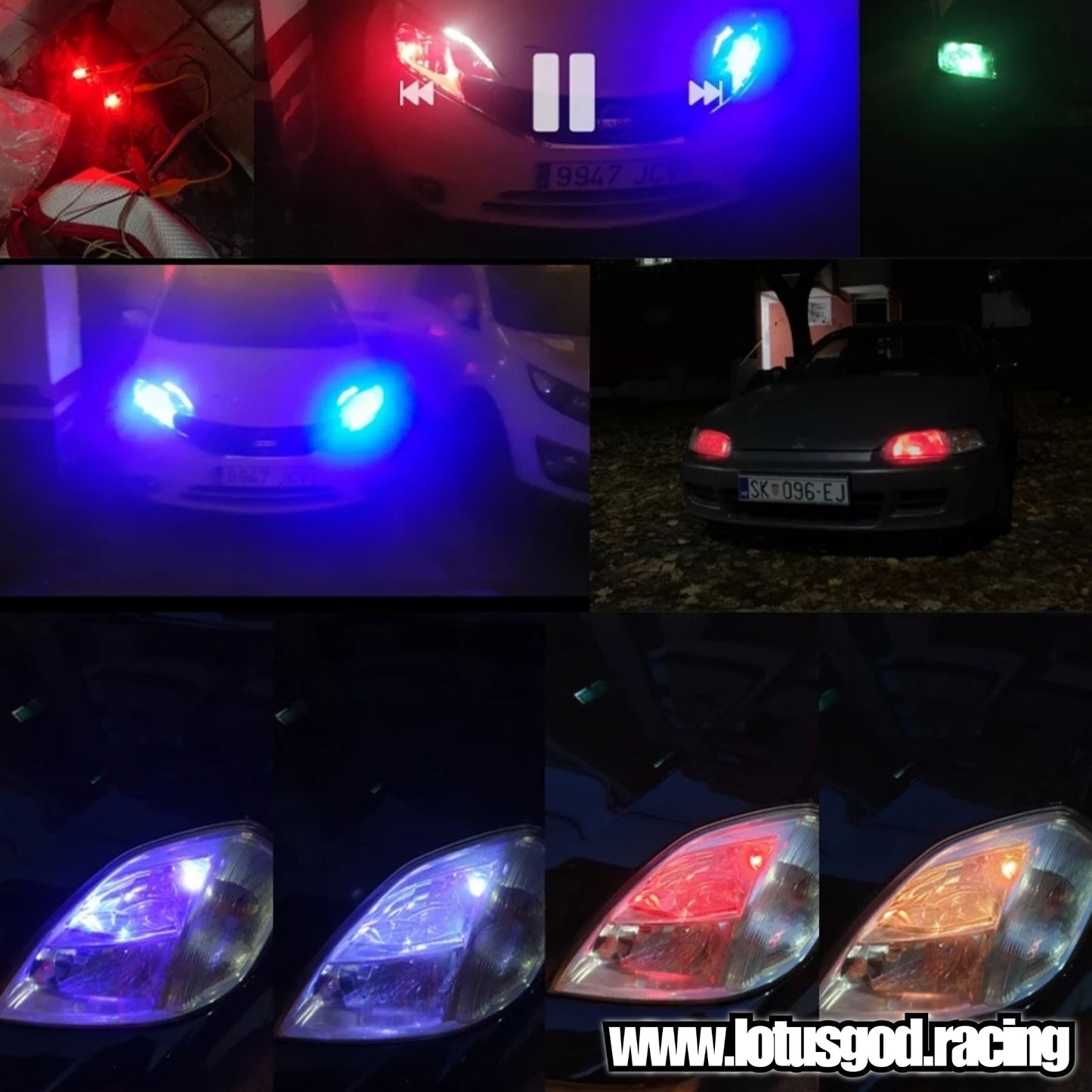 T10 Blinking Multi Colour Rainbow 12 Volts SMD RGB Led + 1 Controller