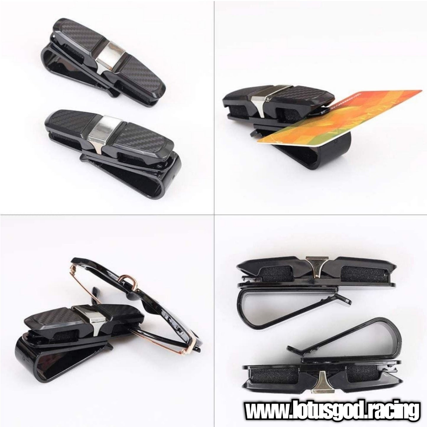 180 Degree Adjustable Carbon Fiber Look Visor Clip For Glasses Cash Card Carpark Ticket Adjustable Sunglasses Holder Accessories