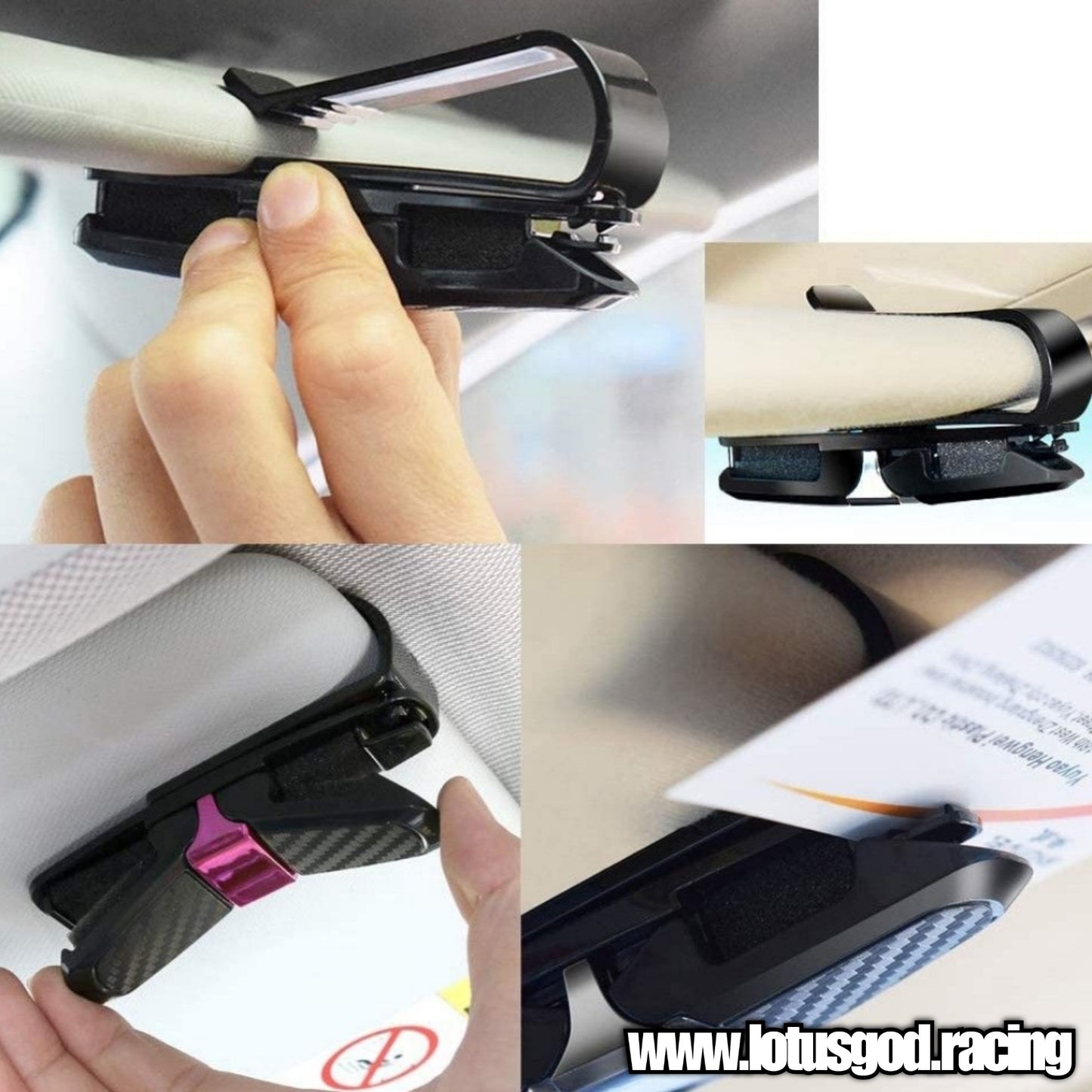 180 Degree Adjustable Carbon Fiber Look Visor Clip For Glasses Cash Card Carpark Ticket Adjustable Sunglasses Holder Accessories