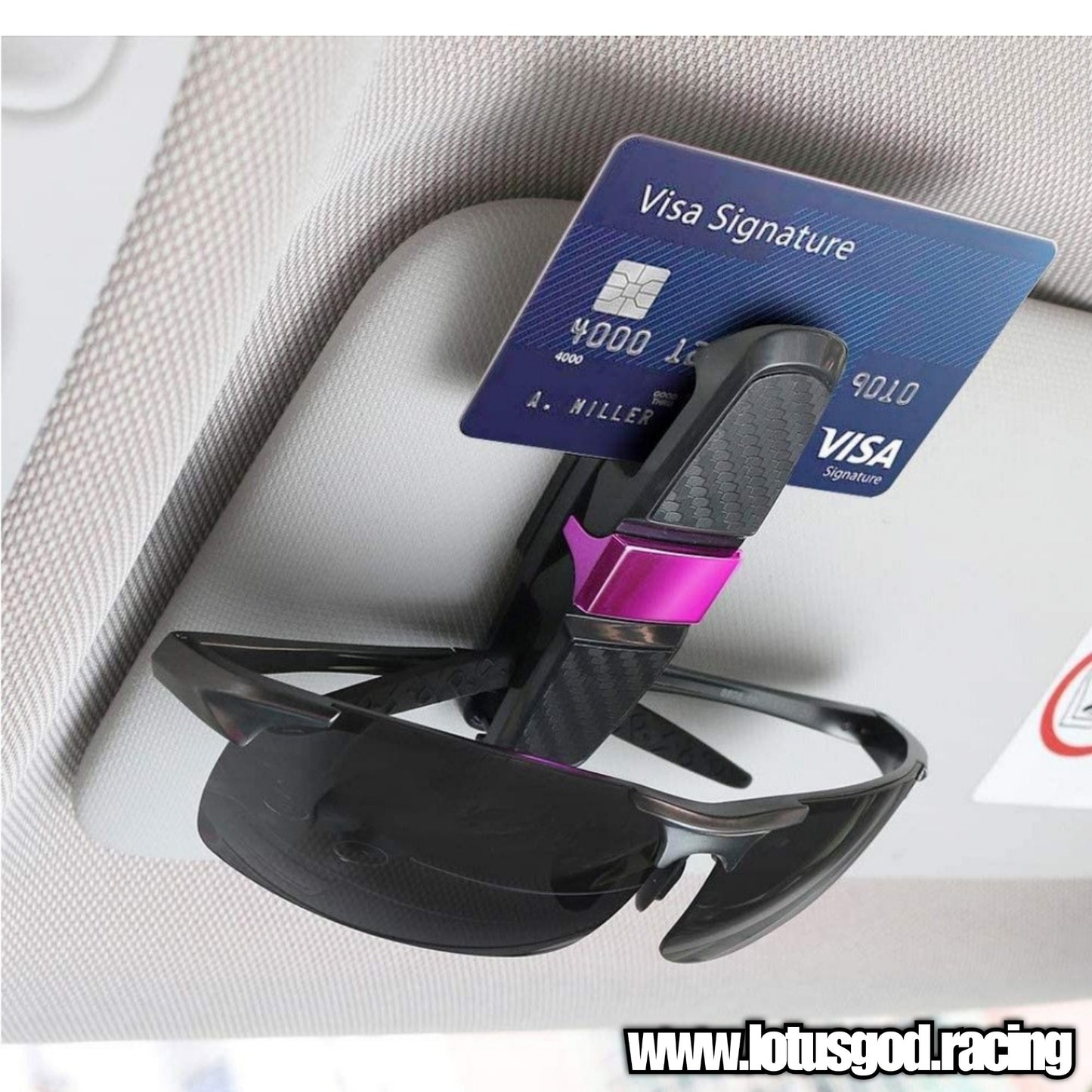 180 Degree Adjustable Carbon Fiber Look Visor Clip For Glasses Cash Card Carpark Ticket Adjustable Sunglasses Holder Accessories