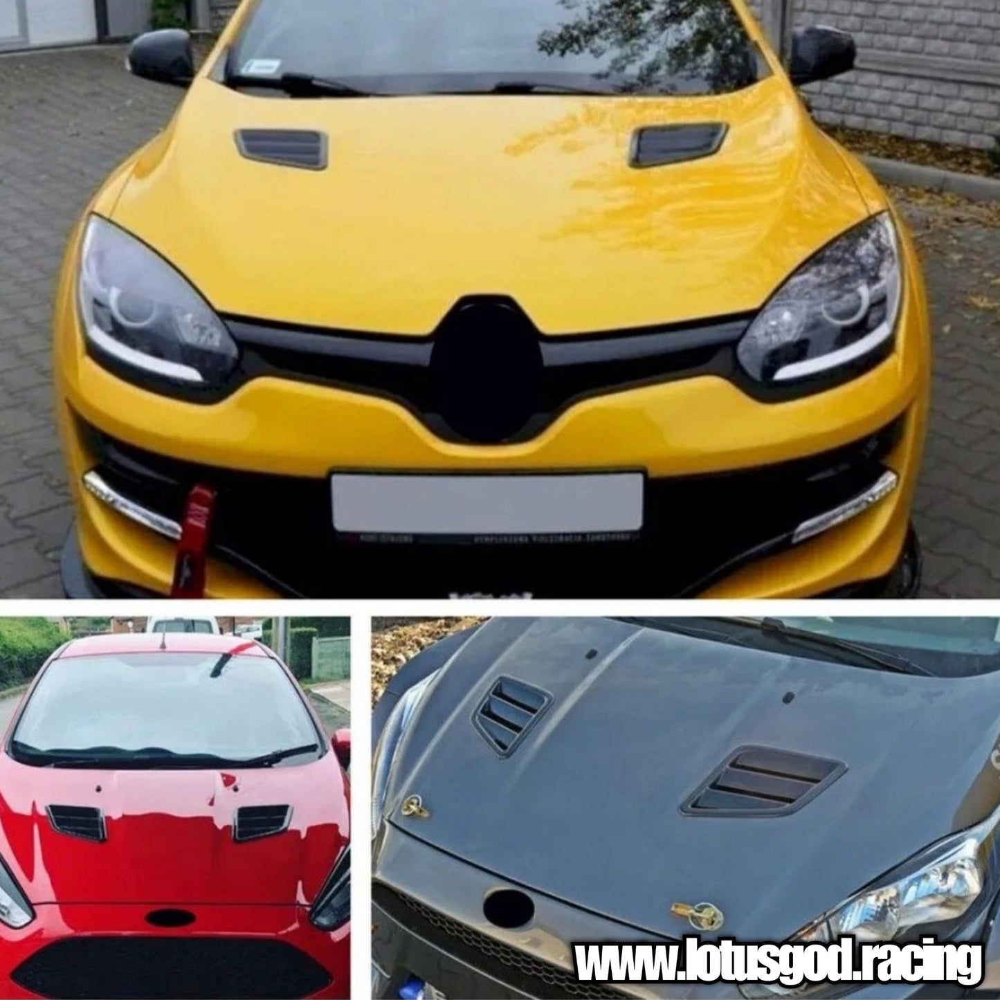 Universal Racing Front Bonnet Side Rear Fender Bumper High Air Flow Intake Shark Fin Panel Grill Vent