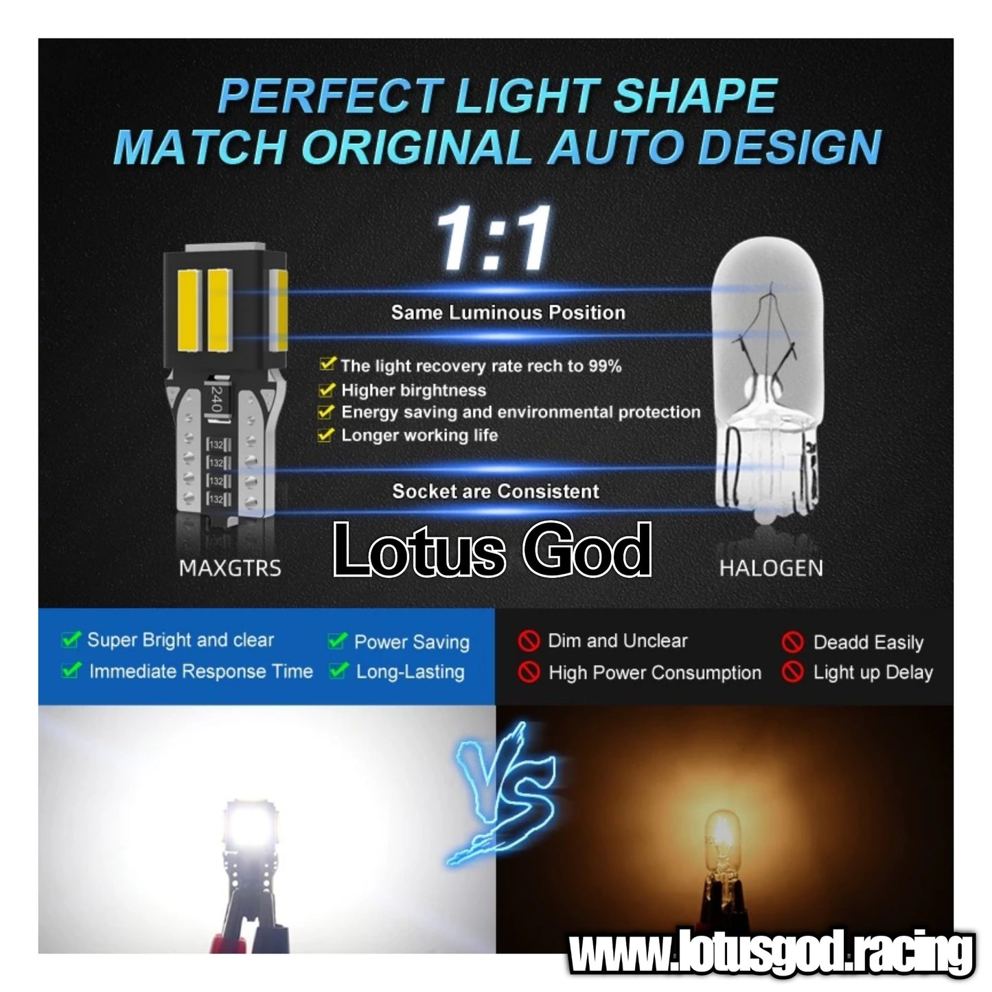 T10 Seoul Canbus Error Free White | Orange LED Bulb DRL Pole Reverse Marker Parking Reading Licence Plate Light Interior Reading Lamp 12V