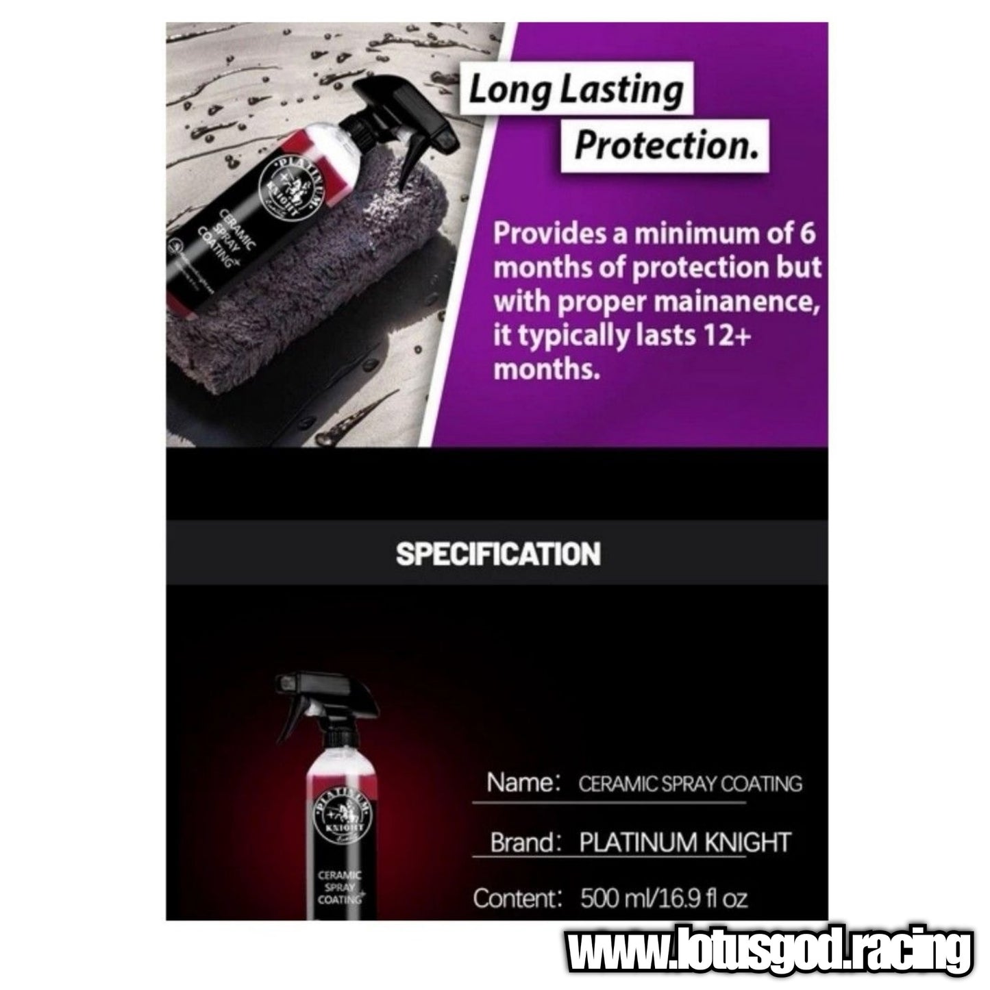 Nano Super Easy Wet Shine Coat Revolutionary Hydrophobicity Booster Spray Sealant 500ml