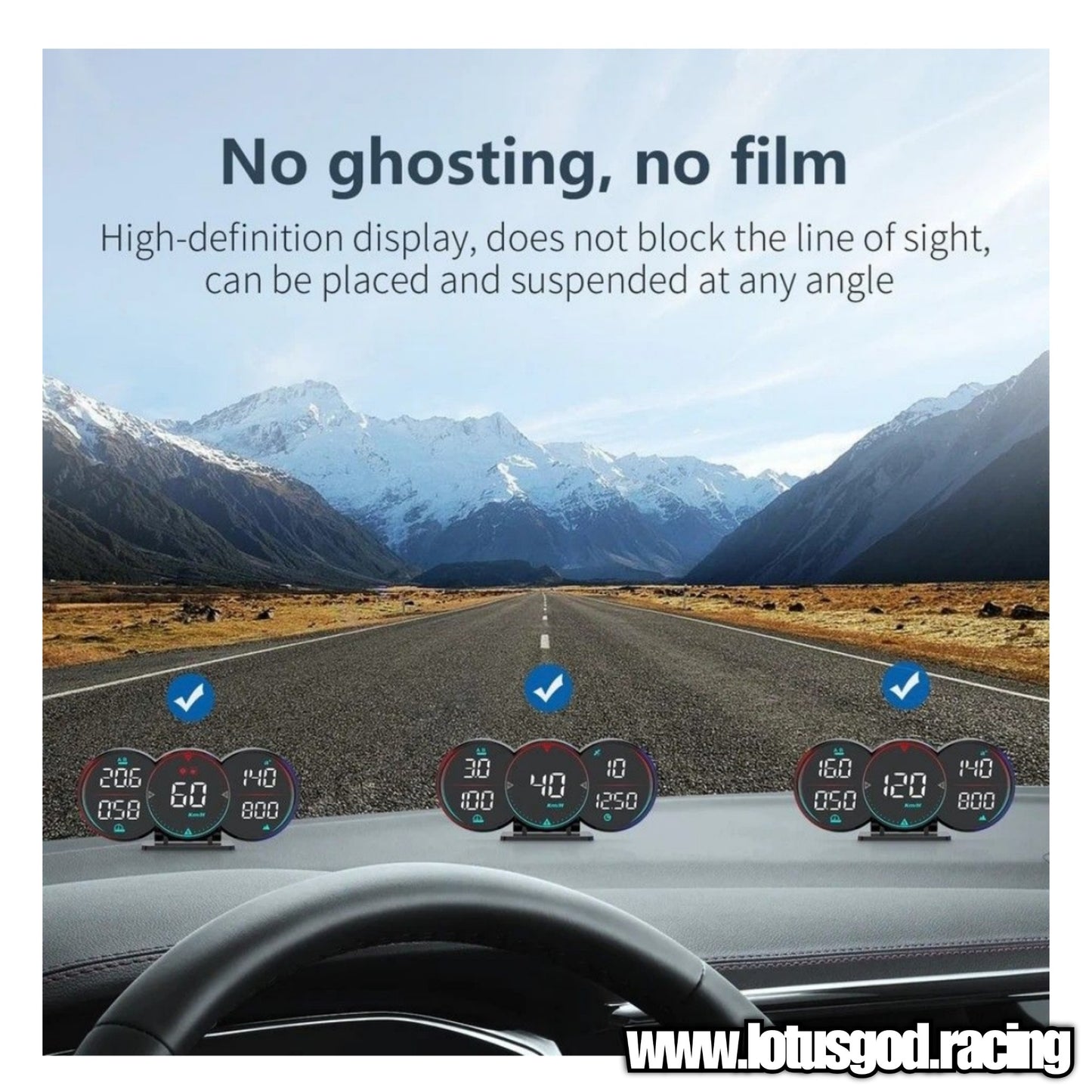 Universal GPS USB Powered Hud Virtual Head Up Display Speedometer For Car Gadgets On Windshield Projection 3 Digital Speed Meter VSD Reflection Clock Time