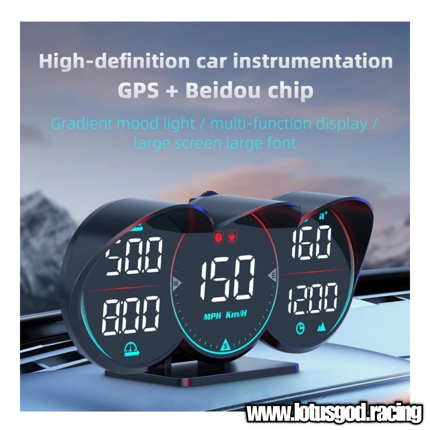 Universal GPS USB Powered Hud Virtual Head Up Display Speedometer For Car Gadgets On Windshield Projection 3 Digital Speed Meter VSD Reflection Clock Time