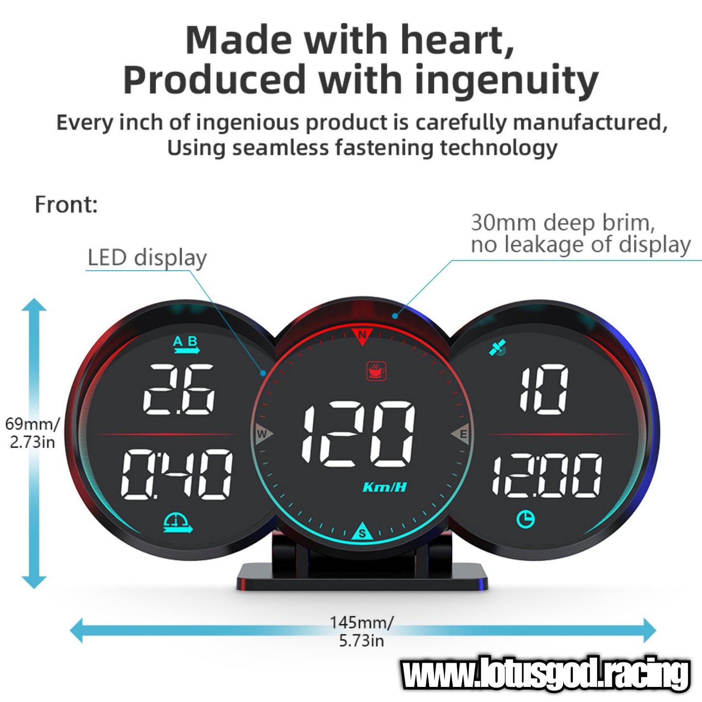 Universal GPS USB Powered Hud Virtual Head Up Display Speedometer For Car Gadgets On Windshield Projection 3 Digital Speed Meter VSD Reflection Clock Time