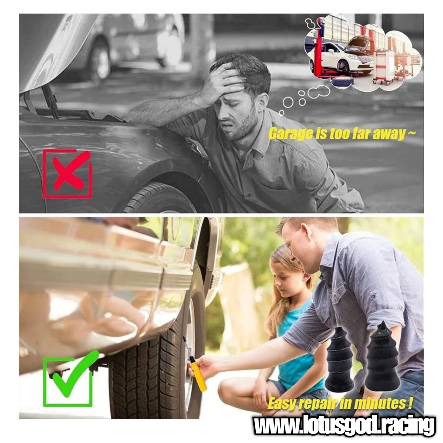 10 X Tubeless Tyre Repair Nails Plug For Car Motorcycle Truck Scooter EBike Tire Puncture Repair Screw In Rubber Tool