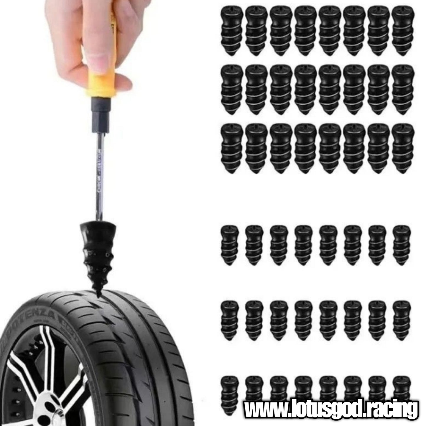 10 X Tubeless Tyre Repair Nails Plug For Car Motorcycle Truck Scooter EBike Tire Puncture Repair Screw In Rubber Tool