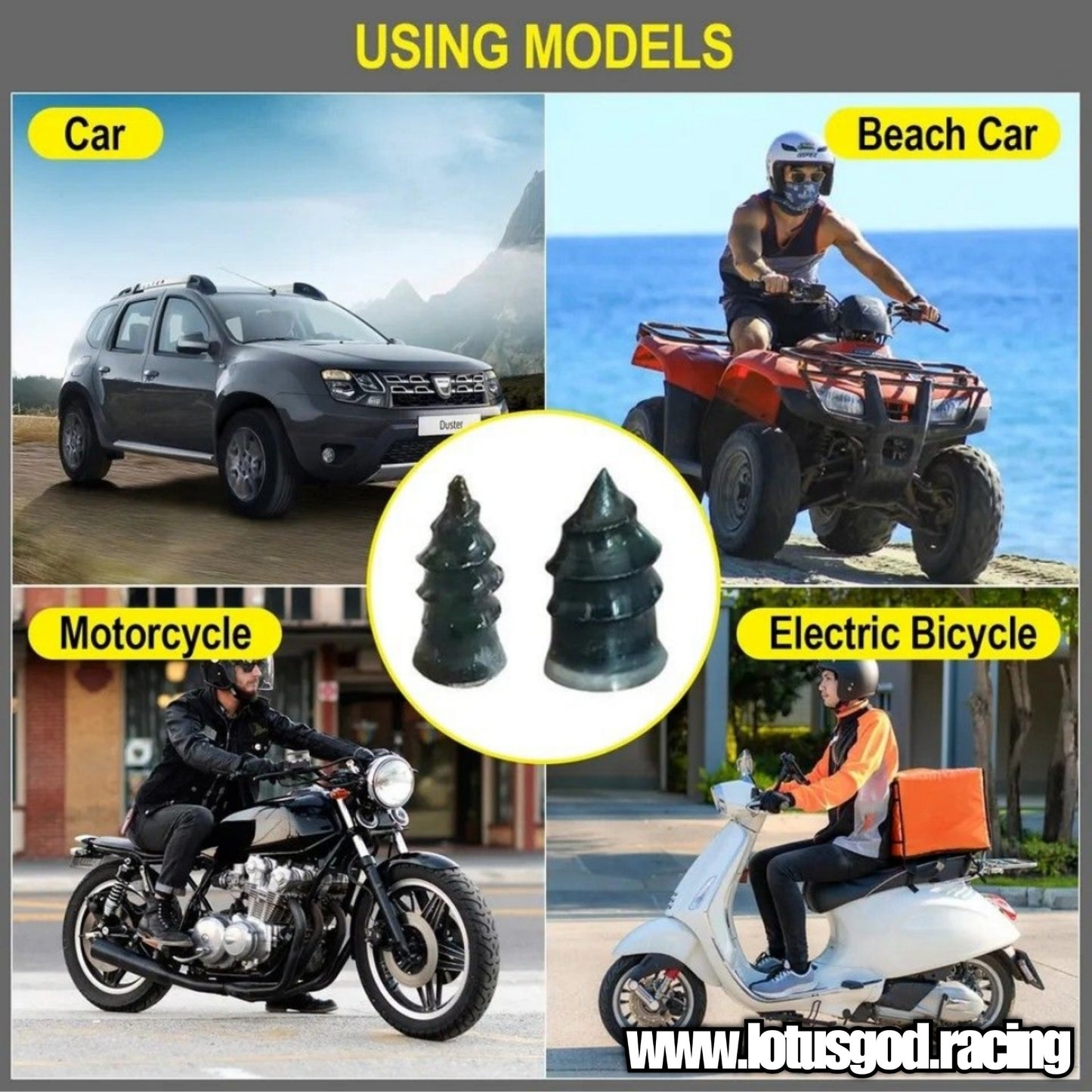 10 X Tubeless Tyre Repair Nails Plug For Car Motorcycle Truck Scooter EBike Tire Puncture Repair Screw In Rubber Tool