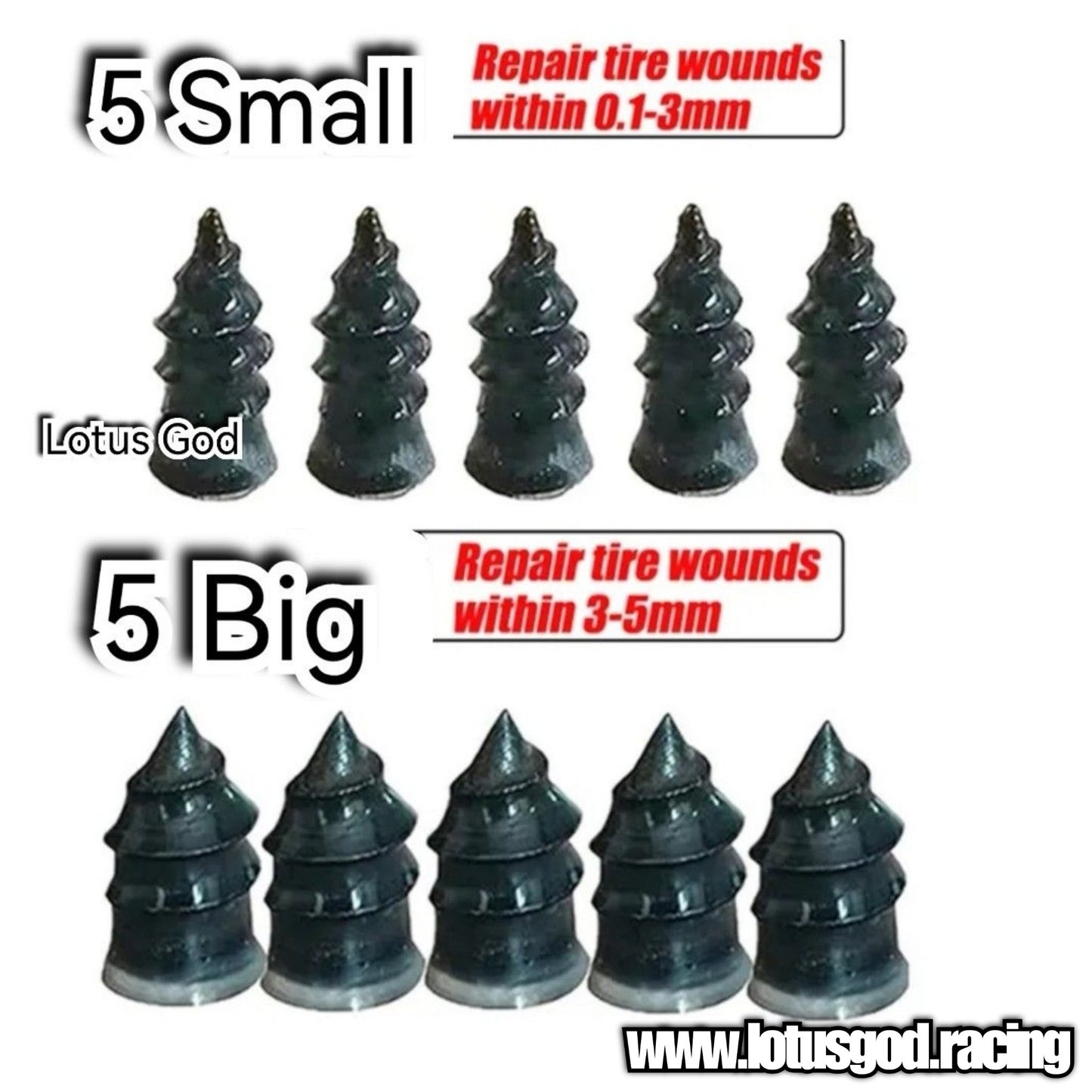 10 X Tubeless Tyre Repair Nails Plug For Car Motorcycle Truck Scooter EBike Tire Puncture Repair Screw In Rubber Tool