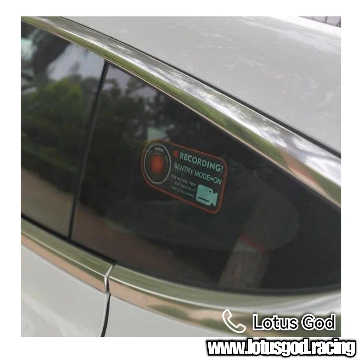 Warning 11cm X 5cm Sentry Recording Mode on Stick Inside Window Glass Sticker Decal