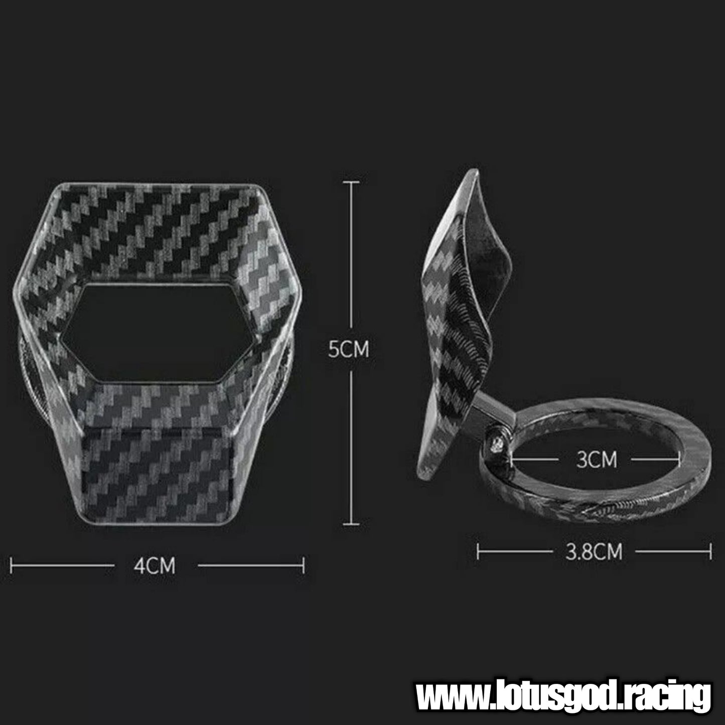 Carbon Fiber Print Classic 1 Click Push Start Ignition Button Metal Switch Cover