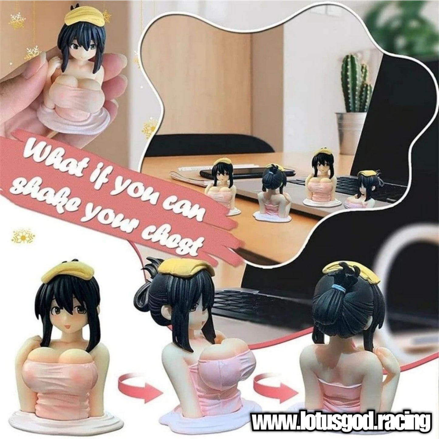 Kanako Model Kawaii Anime Mini Statue Cute Sexy Chest Boobs Shaking Ornaments For Car Lorry Van Pick Up Dashboard Decorations