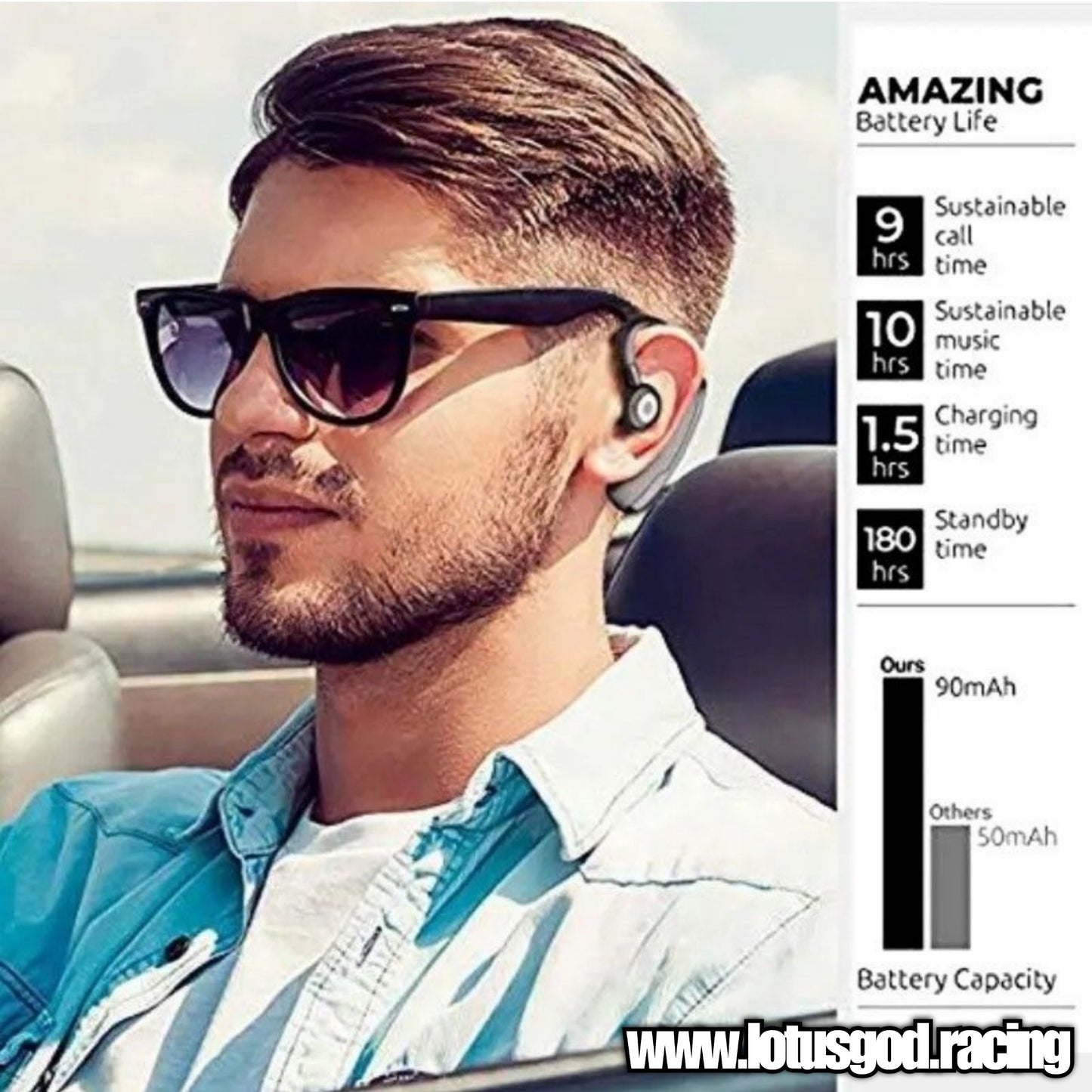Handsome Looking Wireless Bluetooth V8 | V9 Stereo Earphone Handsfree BT Headset Earpiece