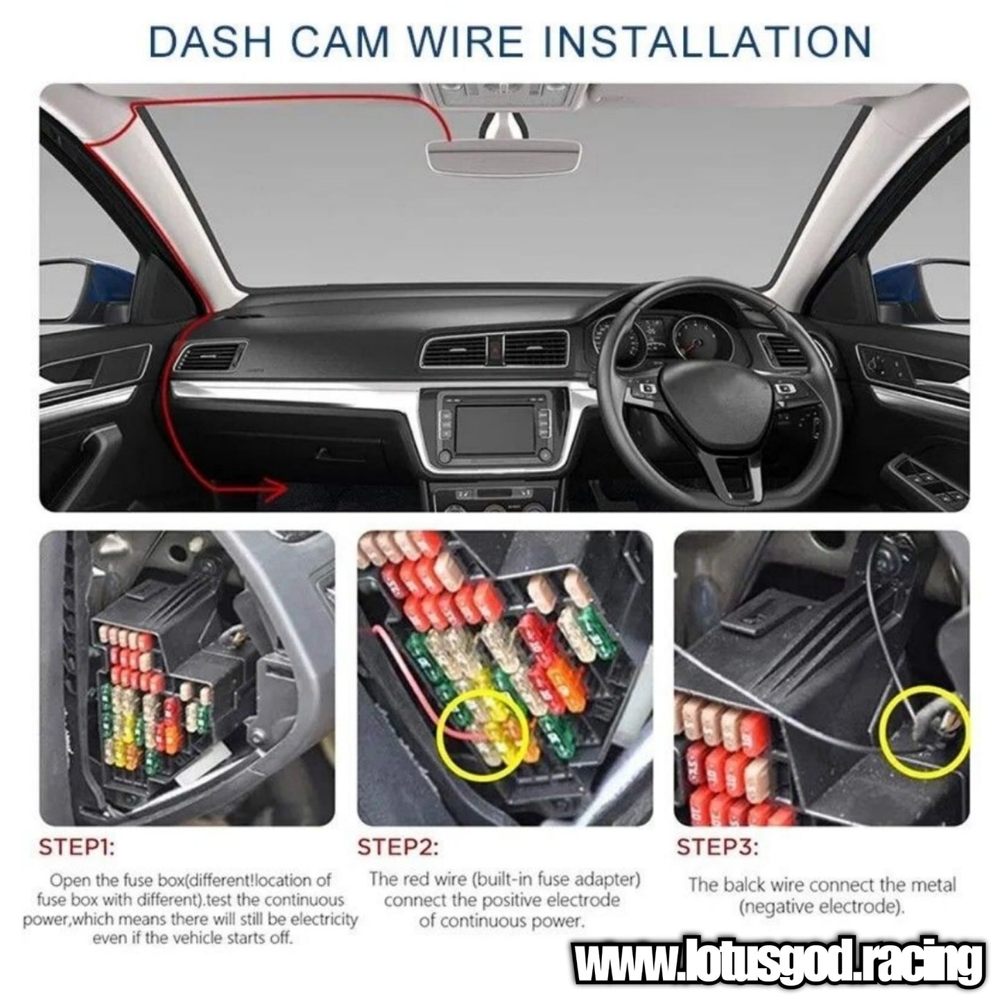 12 | 24 Volts Car Dash Cam Hardwire Kit To 5 Volts Converter Mini Micro USB Type C Charger Cable 3.2m Hard Wire For Auto DVR Dashcam Mirror Camera Recorder Etc