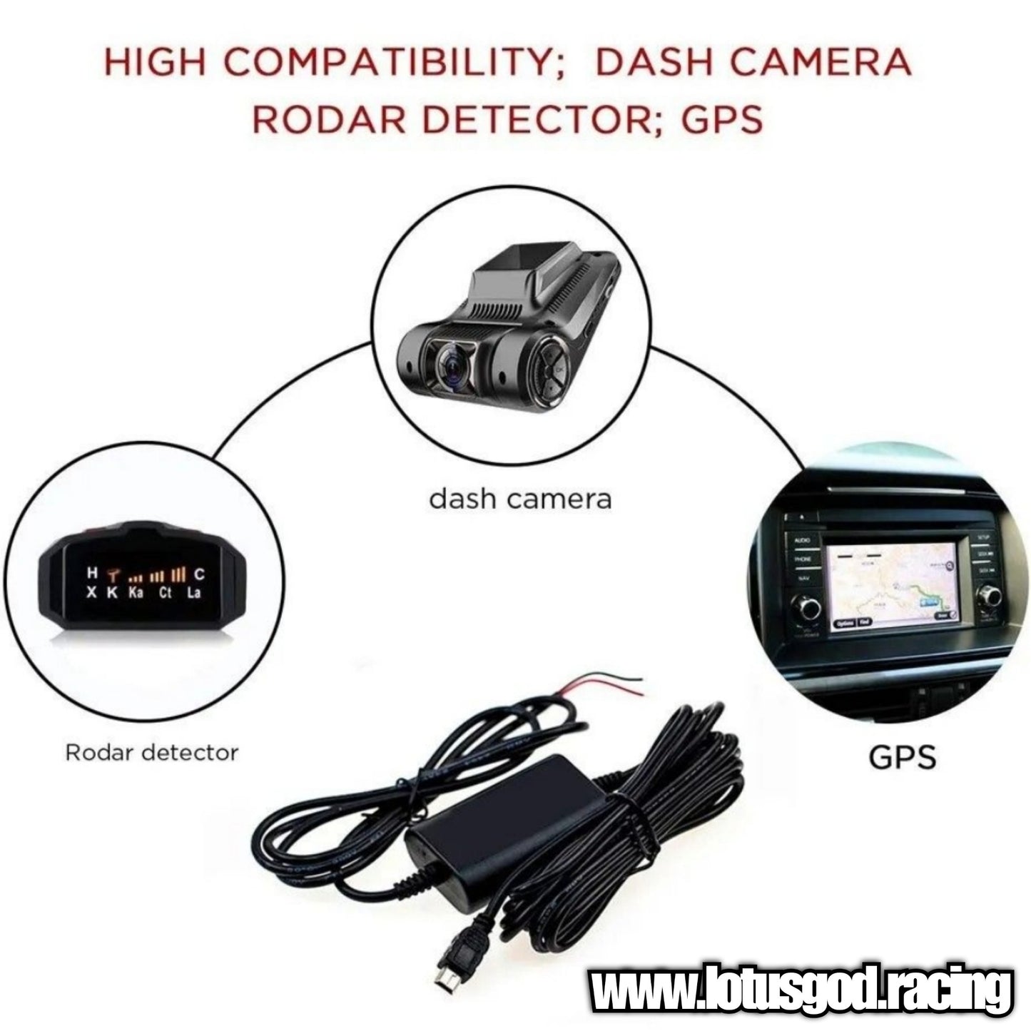 12 | 24 Volts Car Dash Cam Hardwire Kit To 5 Volts Converter Mini Micro USB Type C Charger Cable 3.2m Hard Wire For Auto DVR Dashcam Mirror Camera Recorder Etc