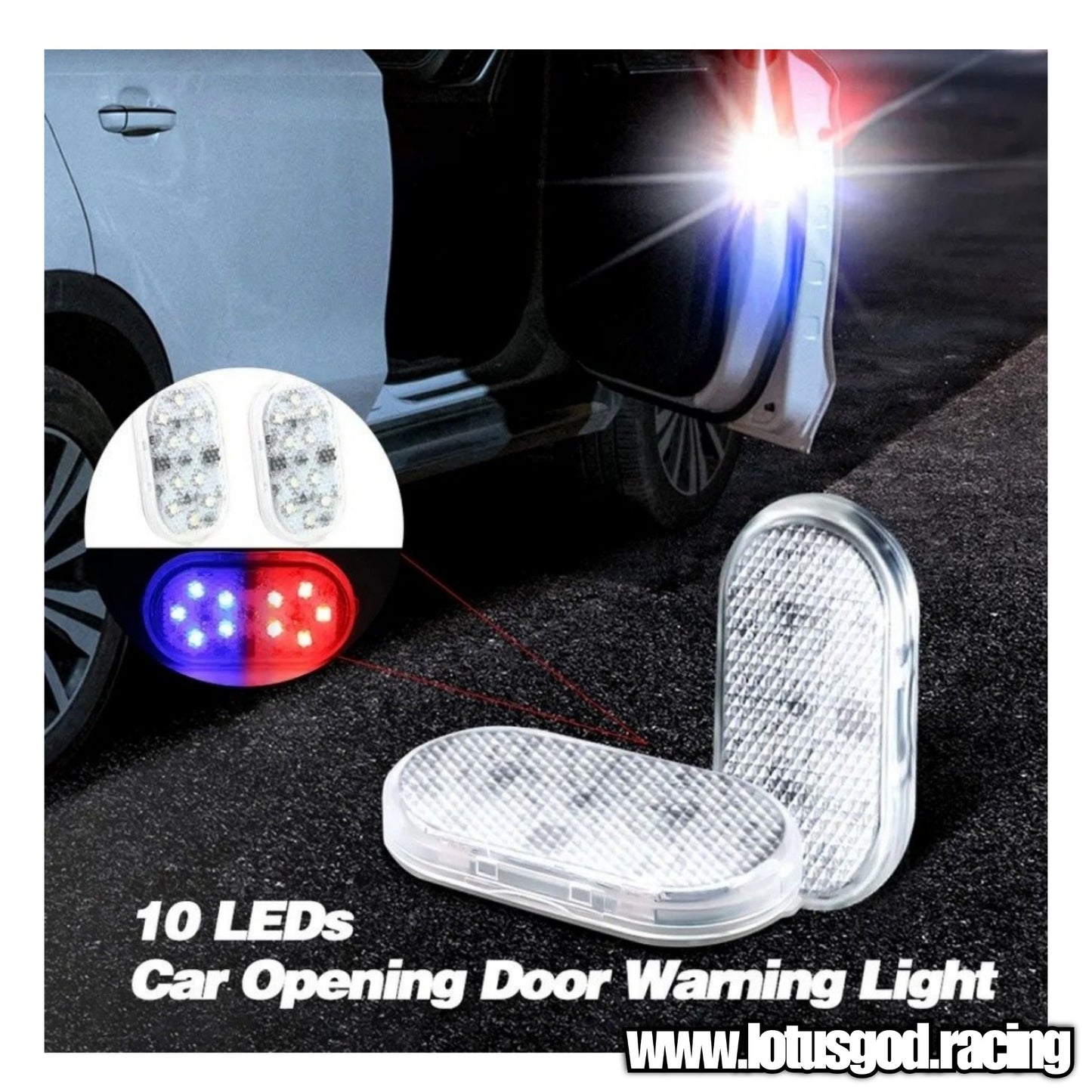 Universal Blue | Red Police Led Safety Anti-collision Lights Car Openning Door Warning Light Wireless Parking Lamp AUTO Magnetic Signal Lamp