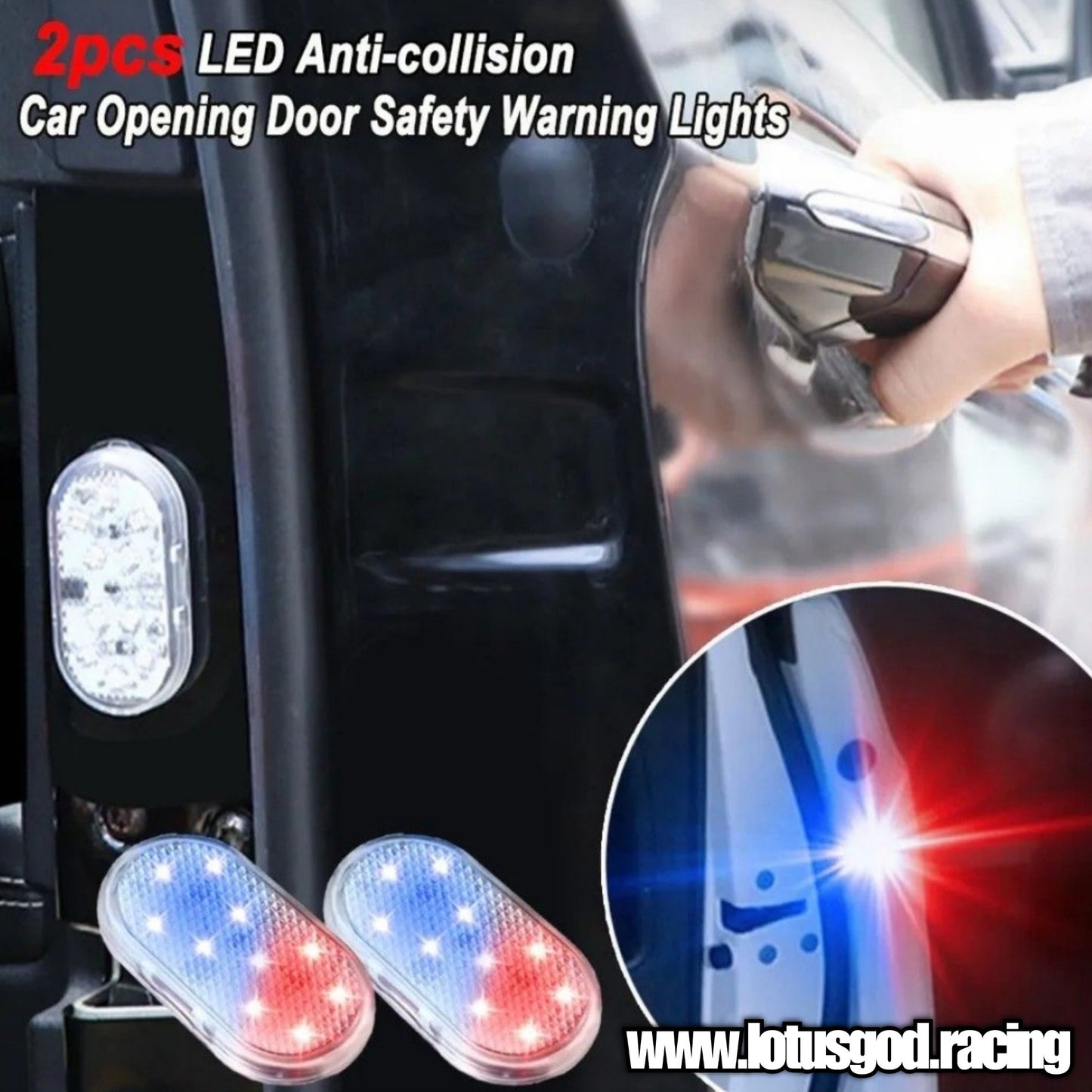 Universal Blue | Red Police Led Safety Anti-collision Lights Car Openning Door Warning Light Wireless Parking Lamp AUTO Magnetic Signal Lamp