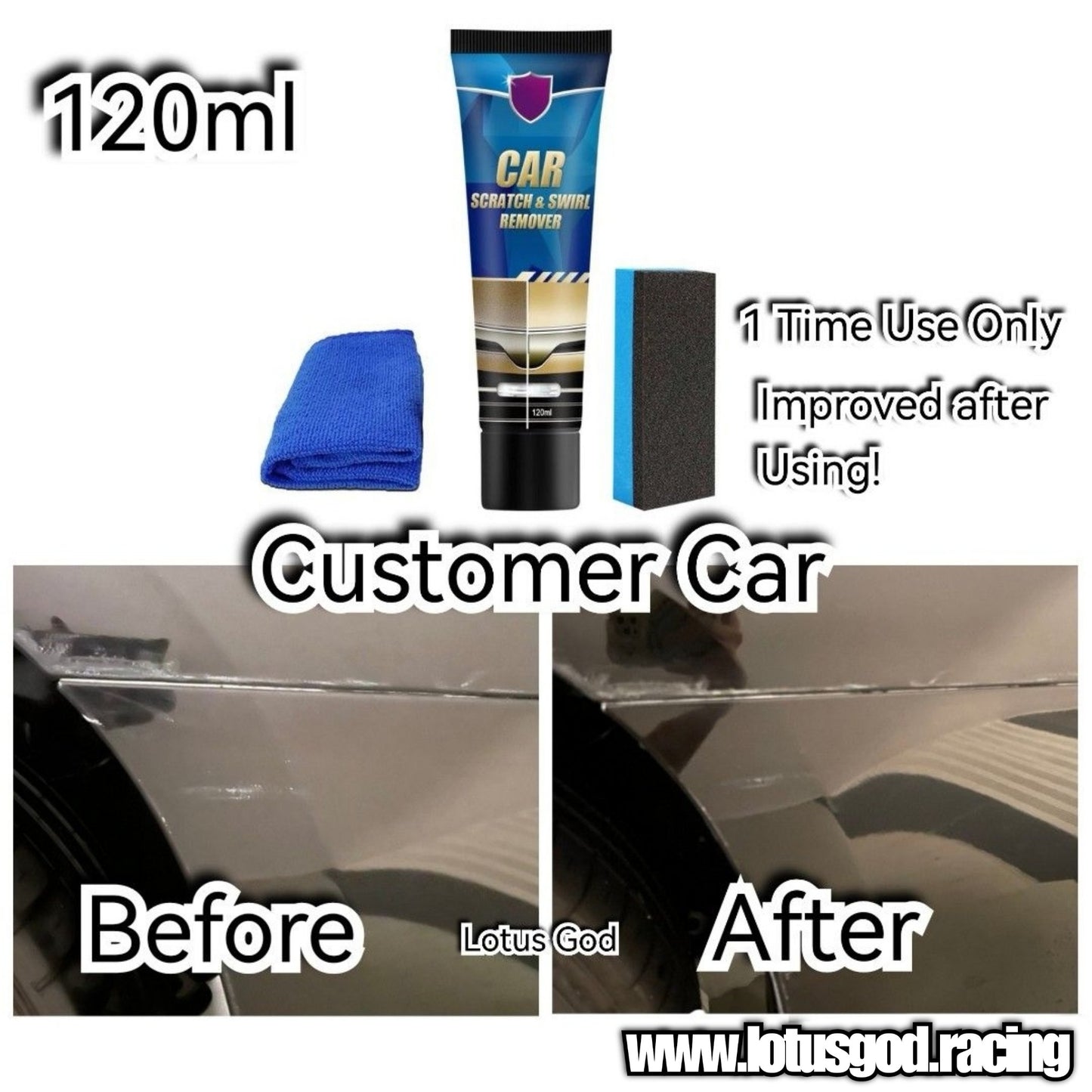 Light Scratch and Light Swirl Mark Remover For Car & Motorcycle Paint Scratch Repair Polishing Wax & Polish Compound 120 ml