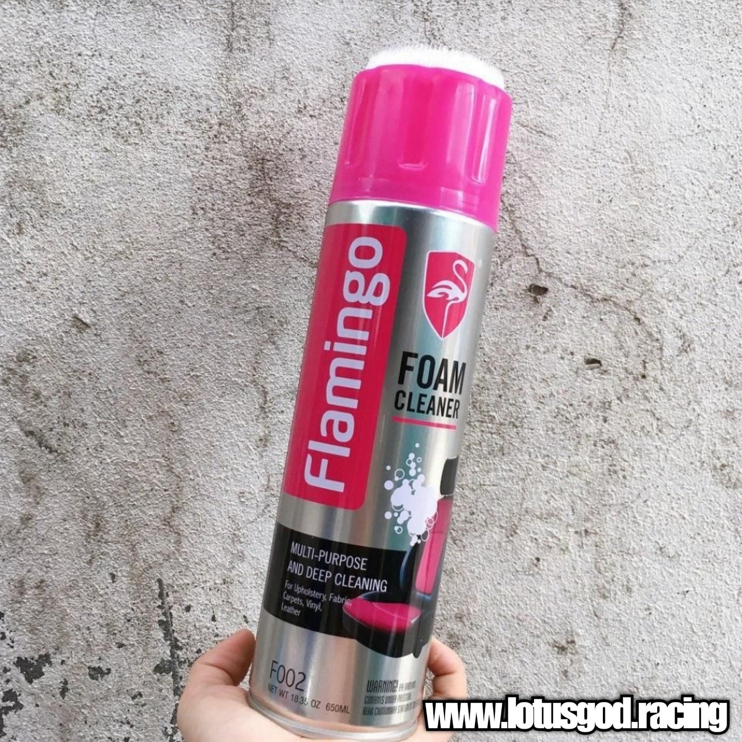 Flaming Flamingo Deep Cleaning Multipurpose Foam + Brush For Tyre Interior Dash Etc