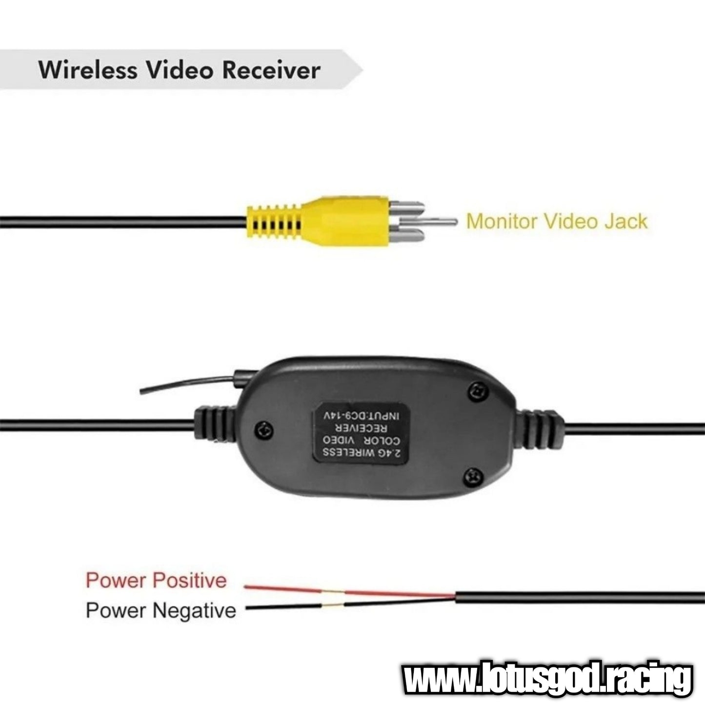 2.4G Wireless RCA Video Transmitter Receiver Kit For GPS Cam Monitor Car Reverse Camera For Android Head Audio Unit