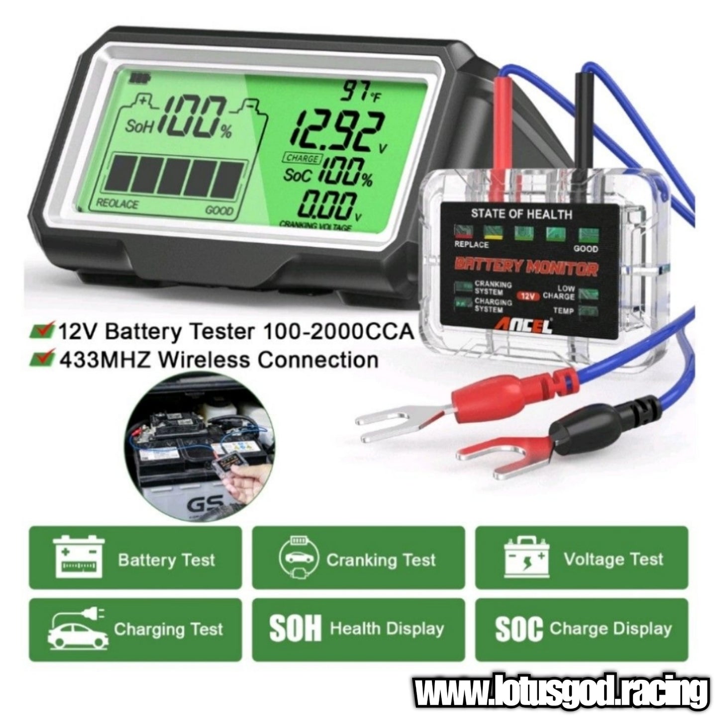 12 Volts Battery Solar Powered + Rechargeable Type C Digital Meter Gauge For Real Time Monitoring Health And Power