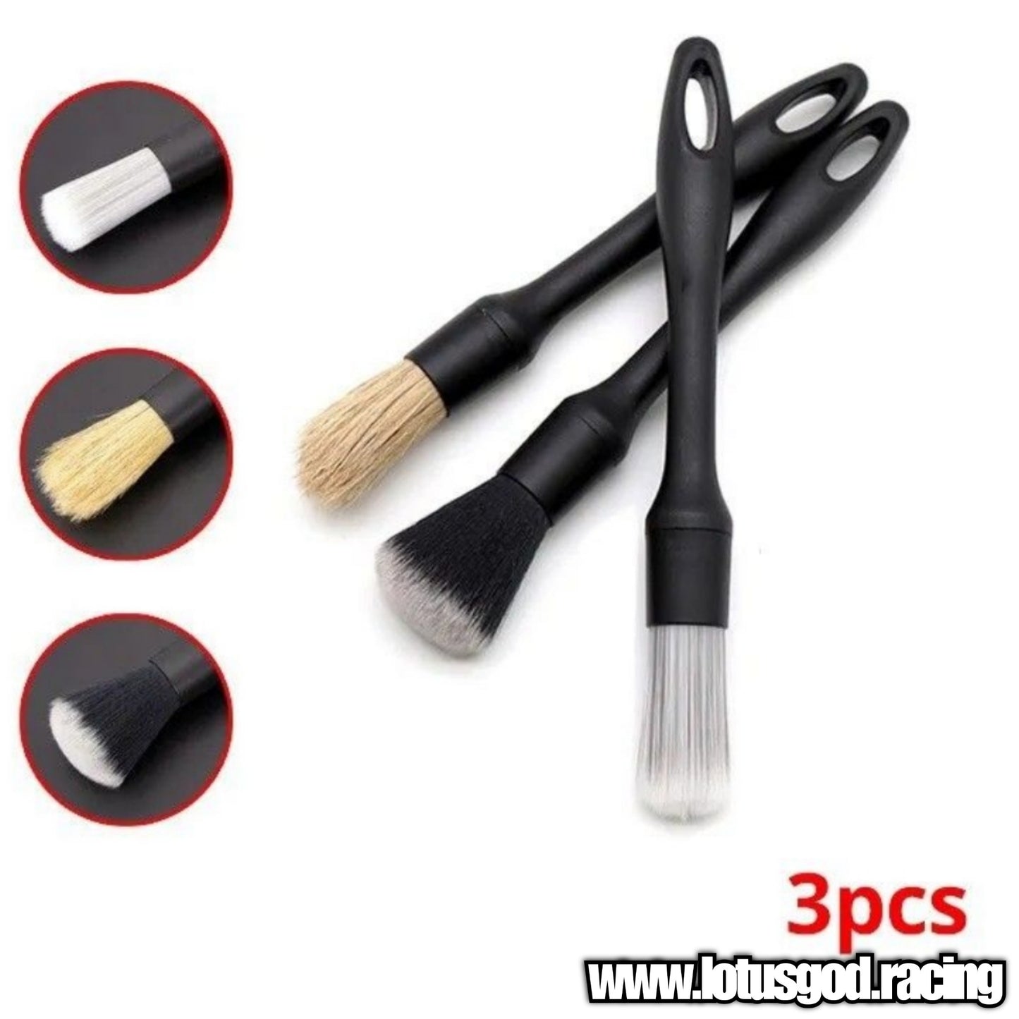 3 X Fine Detailing Soft Brush Set For Car Motorcycle Van Lorry Pick Up Etc