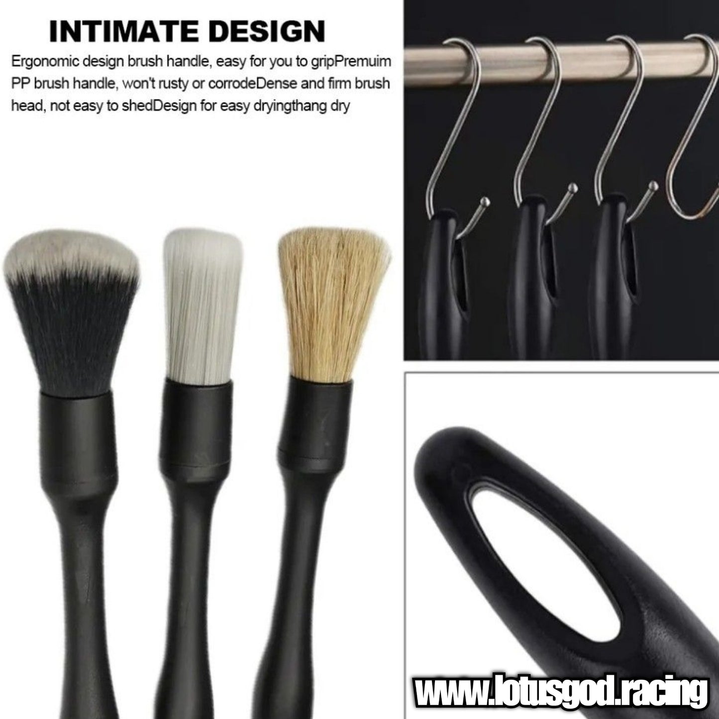 3 X Fine Detailing Soft Brush Set For Car Motorcycle Van Lorry Pick Up Etc