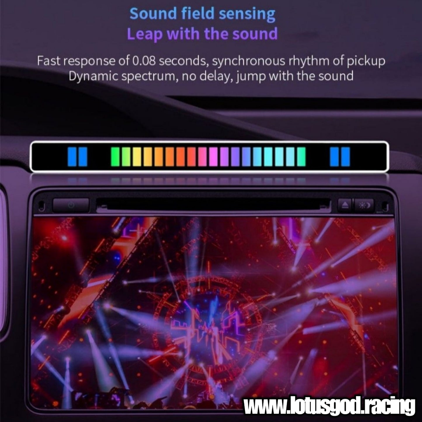 RGB Colour Rainbow 32 LED Music Light Stick Display 18cm X 1.5cm