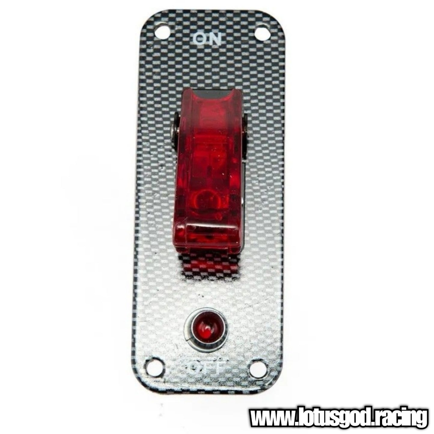 12V Racing Car Ignition 1 Flip Up Down On Off Red Led Switch Carbon Cubic Printed Aluminum Control Panel For All Dashboard