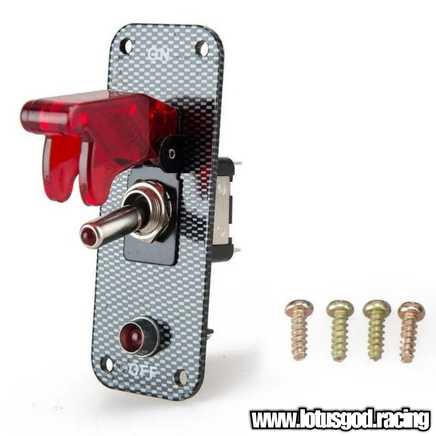 12V Racing Car Ignition 1 Flip Up Down On Off Red Led Switch Carbon Cubic Printed Aluminum Control Panel For All Dashboard