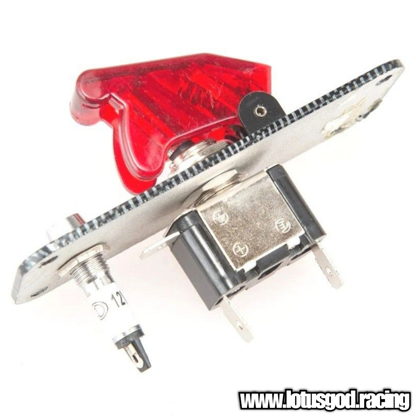 12V Racing Car Ignition 1 Flip Up Down On Off Red Led Switch Carbon Cubic Printed Aluminum Control Panel For All Dashboard