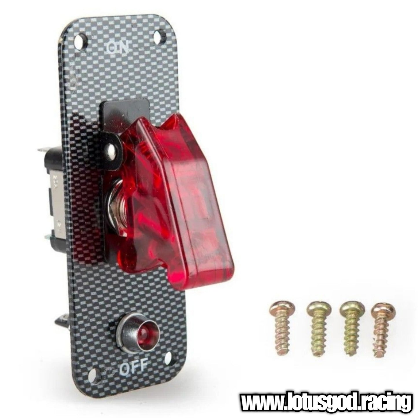 12V Racing Car Ignition 1 Flip Up Down On Off Red Led Switch Carbon Cubic Printed Aluminum Control Panel For All Dashboard