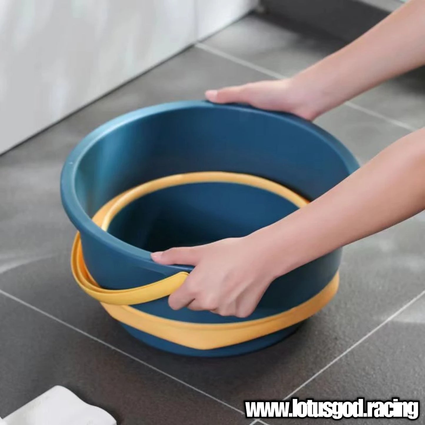 17L Folding Yellow Green Foldable Water Pail Bucket For Motorcycle Car Wash Spray Gun Home Use Etc