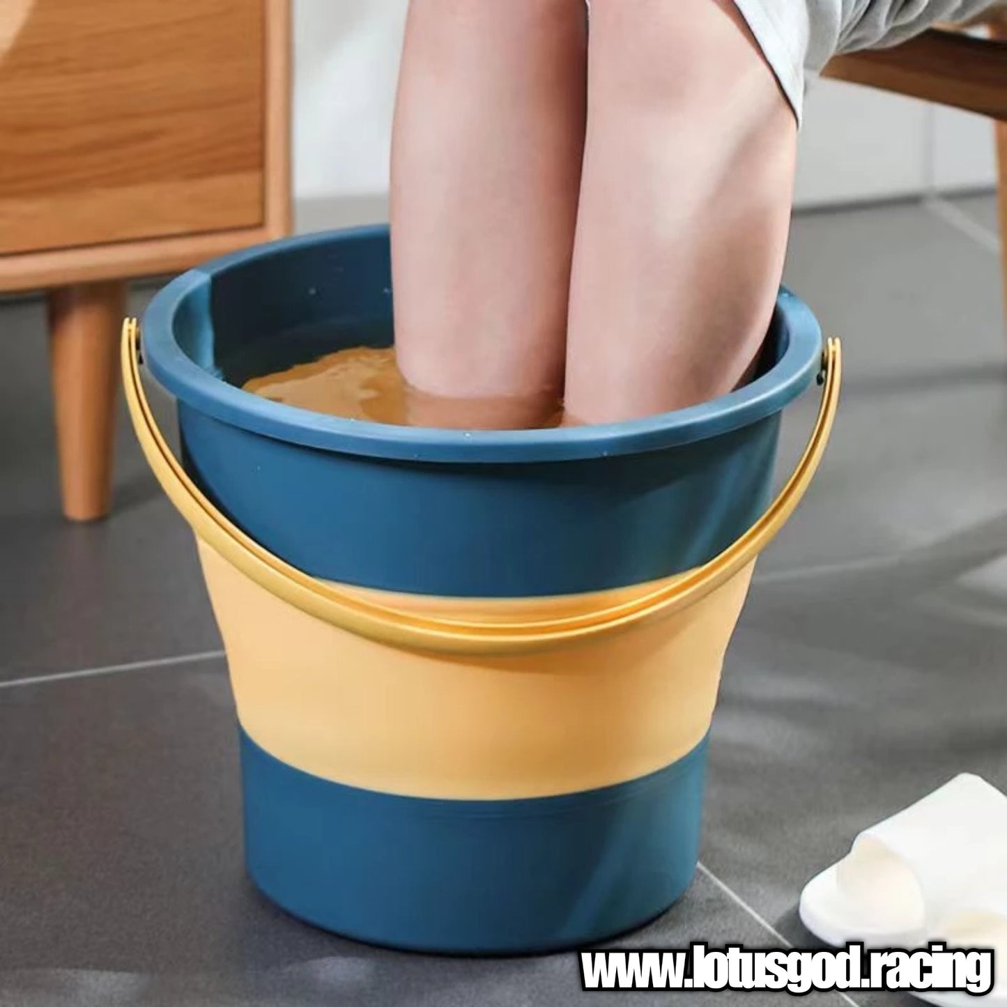 17L Folding Yellow Green Foldable Water Pail Bucket For Motorcycle Car Wash Spray Gun Home Use Etc