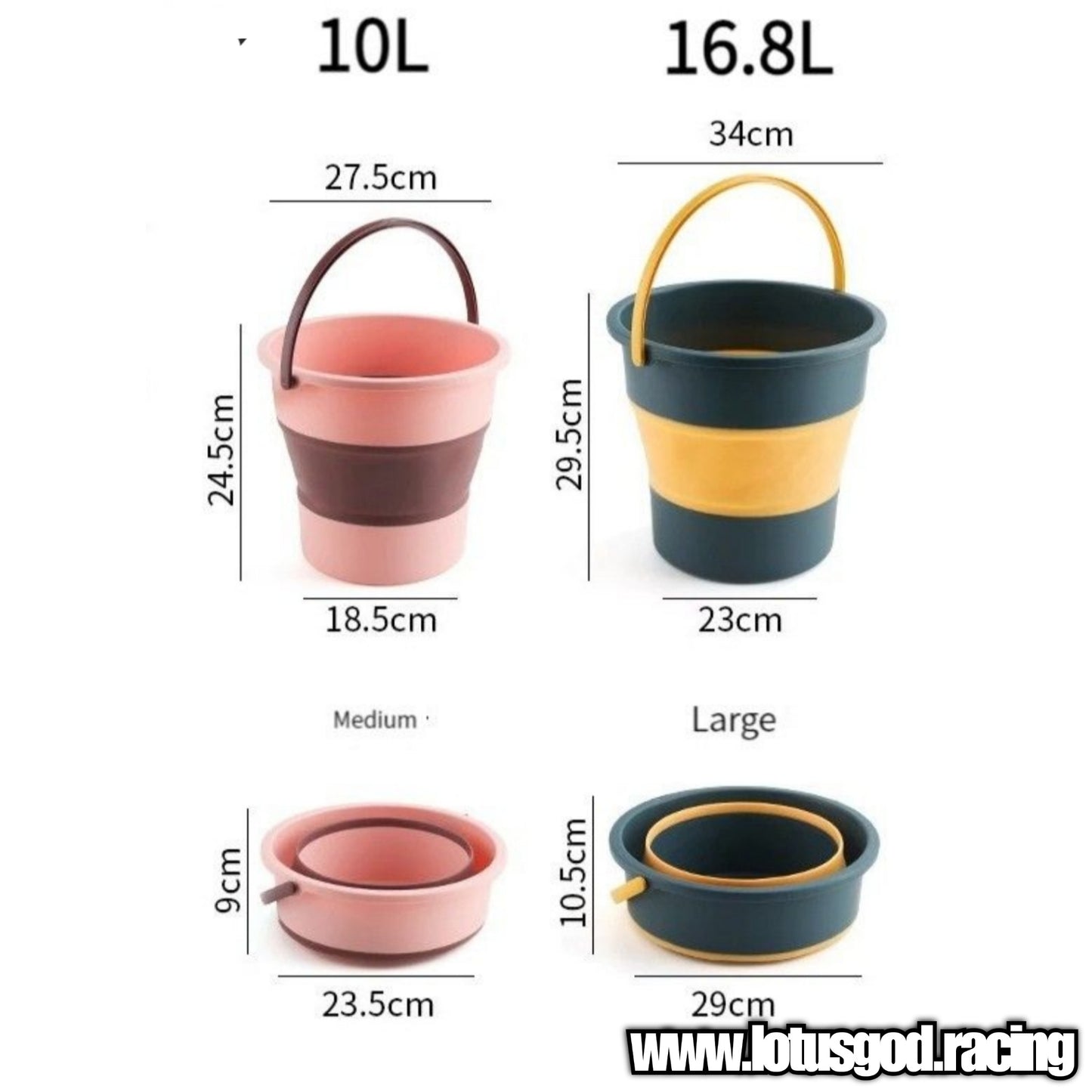 17L Folding Yellow Green Foldable Water Pail Bucket For Motorcycle Car Wash Spray Gun Home Use Etc