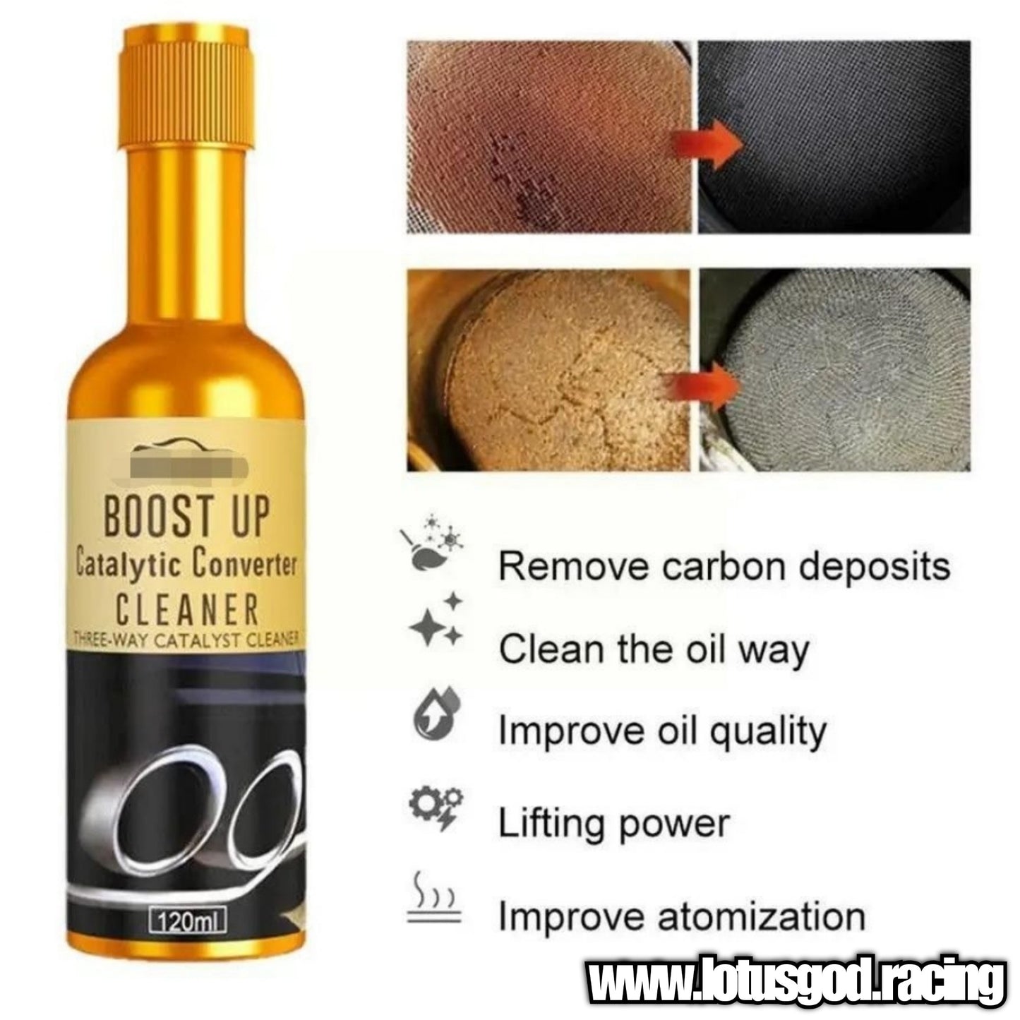 All In 1 Engine Power Boost Up + Save Fuel + Catalytic Converter Cleaner For Deep Cleaning Carbon Removal & Fuel Injector Cleaner 120ml