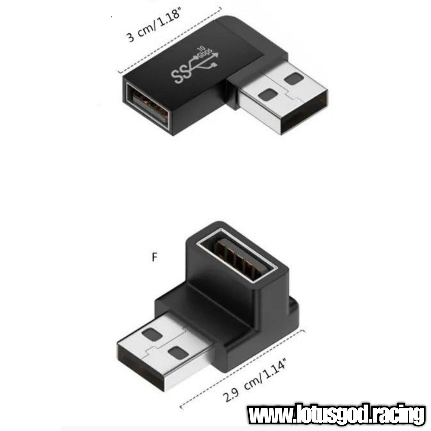 L Shape 3.0 USB 90 Degree Left Right Angle 10gbps High Speed Fast Charging Port Extension Adapter Extender
