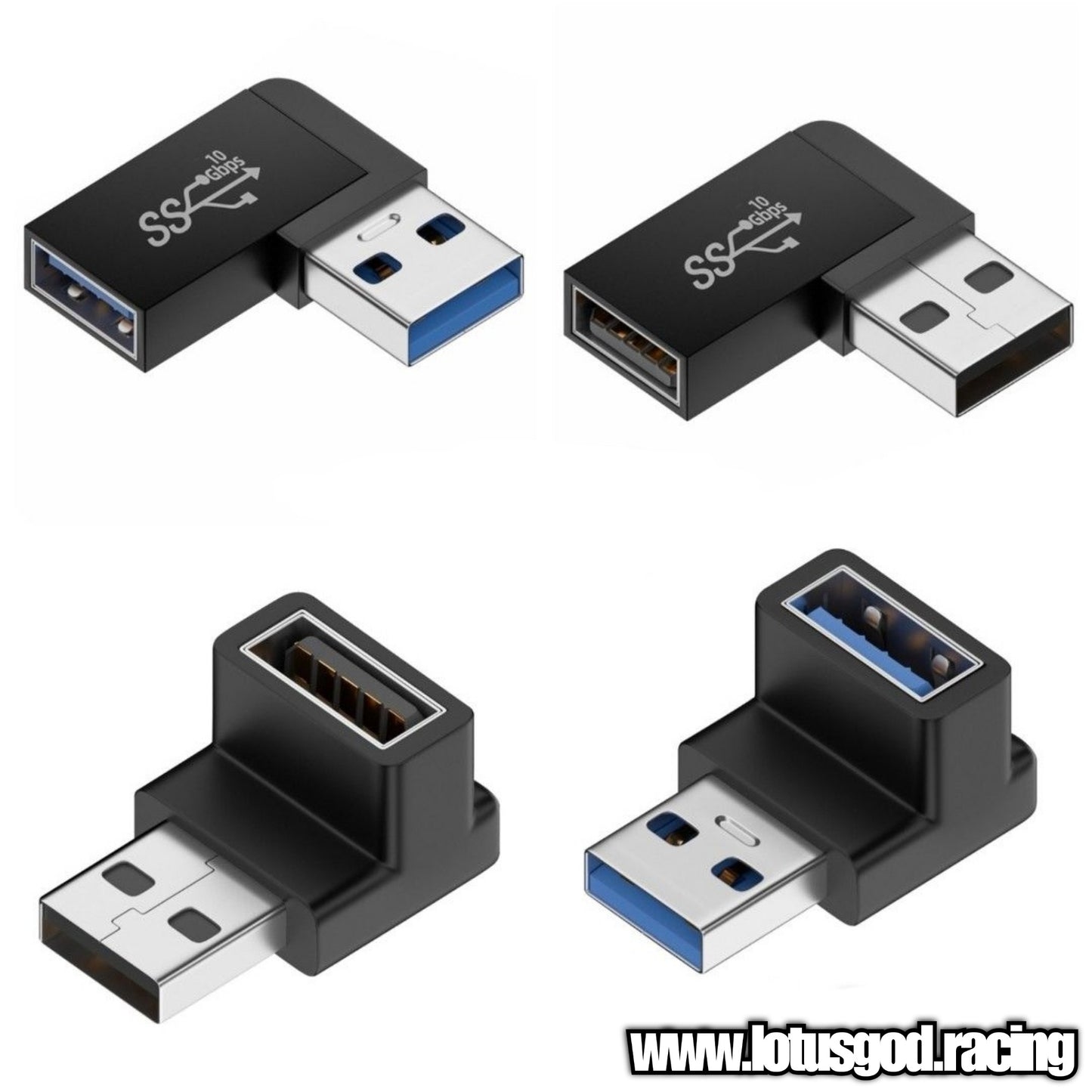 L Shape 3.0 USB 90 Degree Left Right Angle 10gbps High Speed Fast Charging Port Extension Adapter Extender