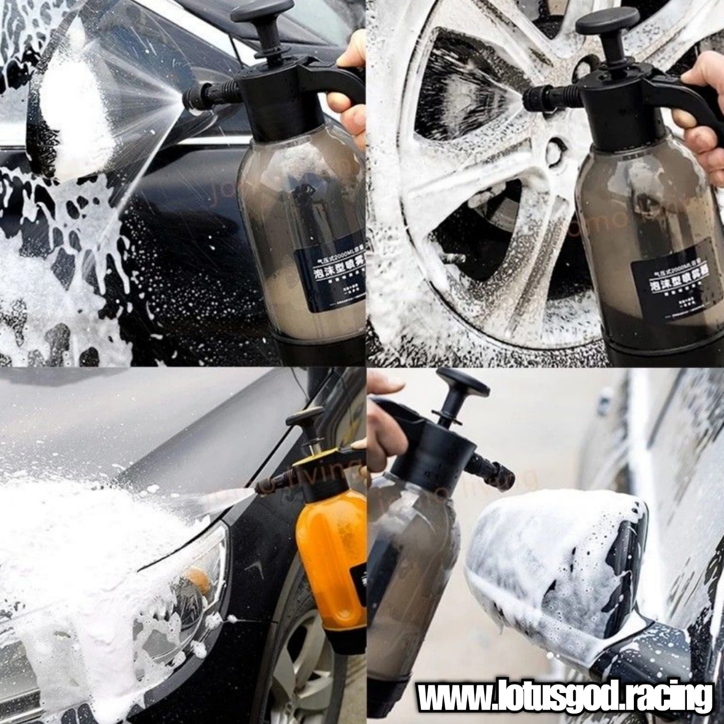 2 Litres Manual Pump High Pressure Water | Spray Snow Foam Spray Bottle For Car Wash Lorry Van Pick Up Engine Tyre Cleaner