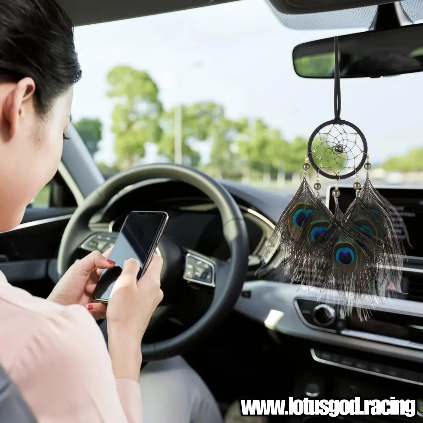 Dream Catcher Good Luck Charm Rear View Mirror Pendant Home Car Decoration Display