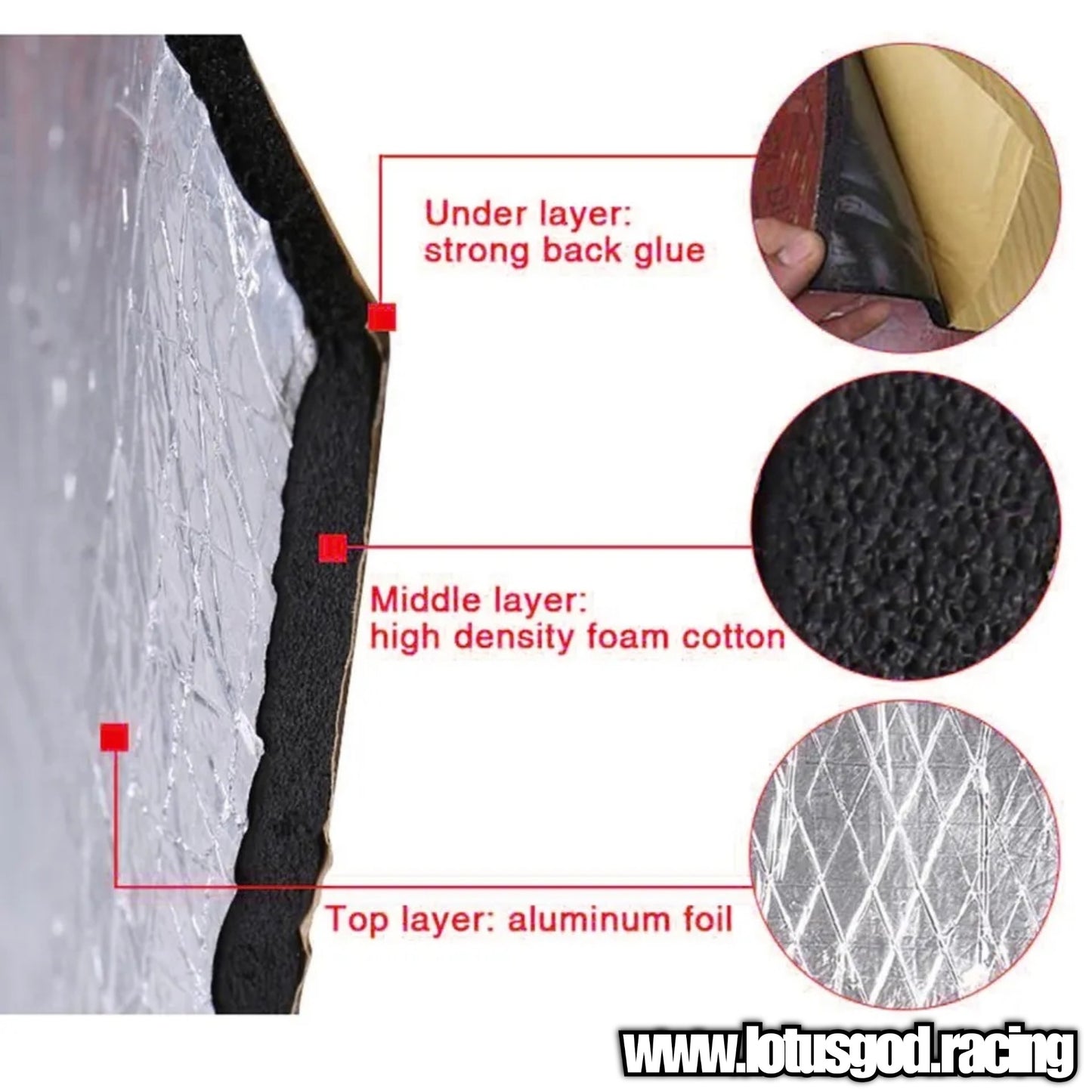 200cm X 50cm Sound Proof 5mm Thick Auto Acoustic Thermal Heat Wall Panels Noise Insulation Reduction Mats