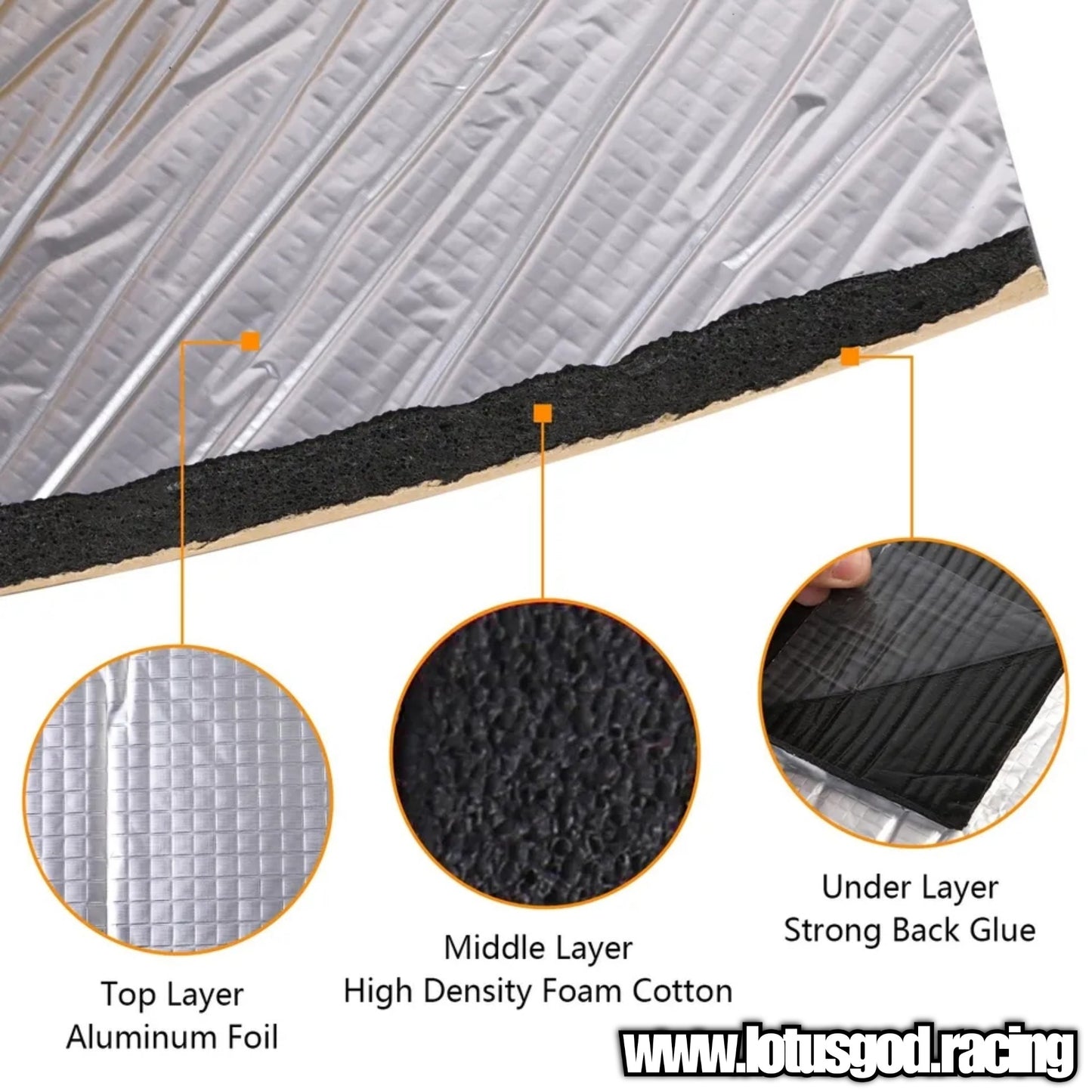 200cm X 50cm Sound Proof 5mm Thick Auto Acoustic Thermal Heat Wall Panels Noise Insulation Reduction Mats