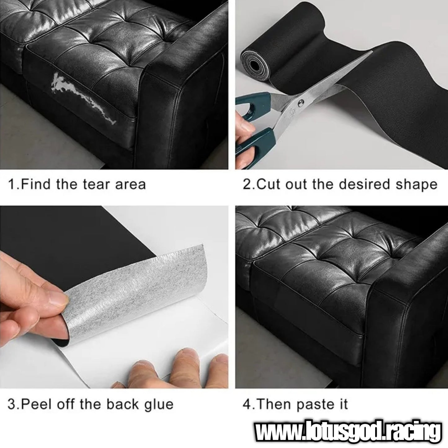 Pvc Synthetic Black Leather Adhesive Repair Hole Patch For Car Seat Sofa Furniture Etc 100cm | 200cm X 137cm
