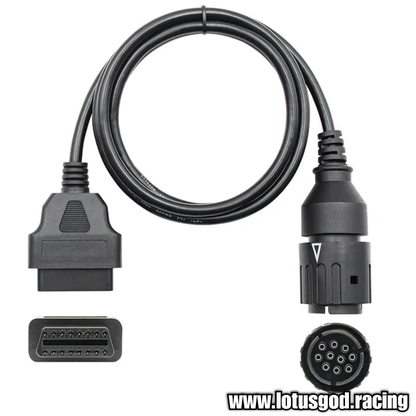 16 Pins OBD Adapter ICOM D Interface For BMW 10Pin To OBD2 Diagnostic Connector Motobikes OBDII Extension Cable (1 Meter)