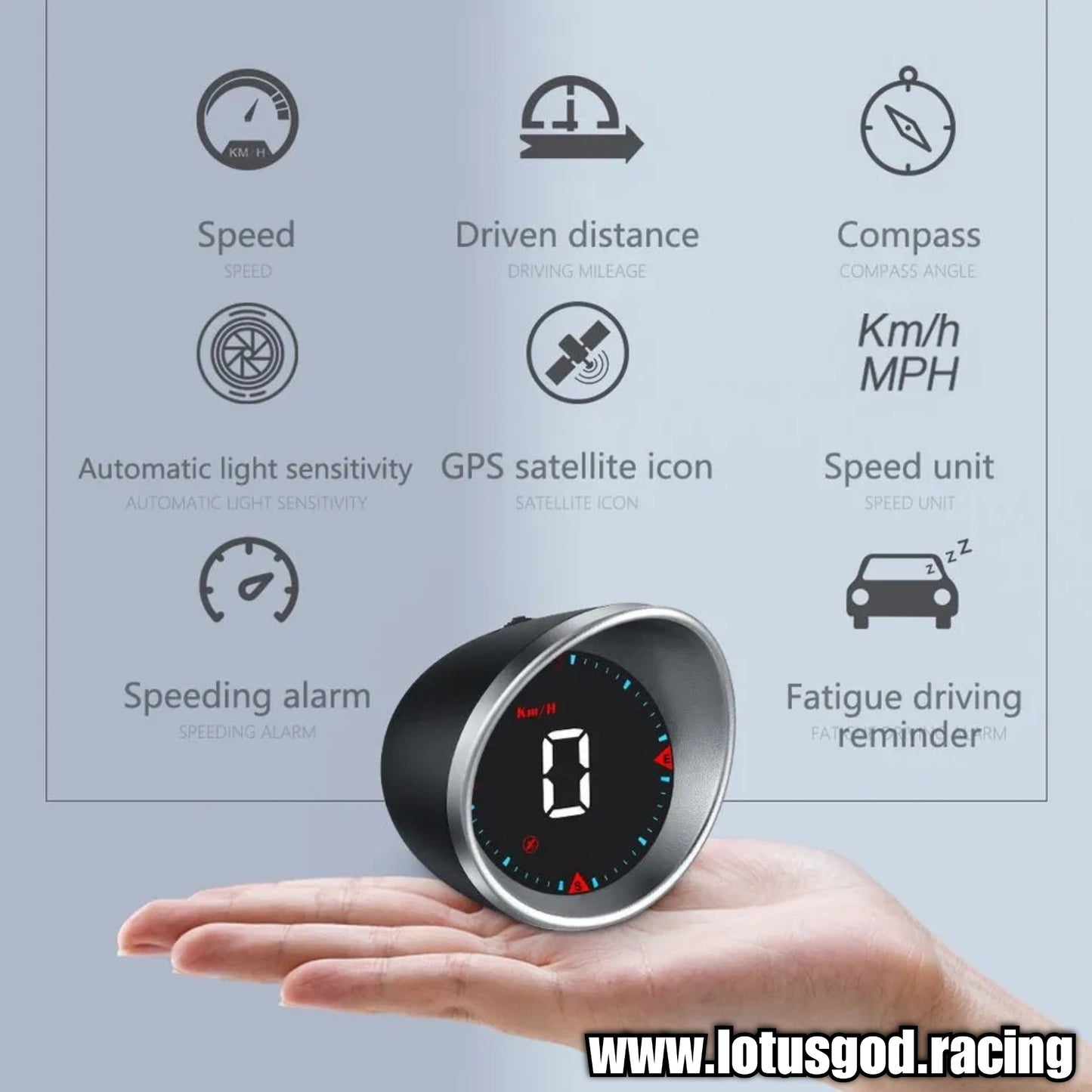 Universal USB Powered Plug & Play Hud Gps Vsd Mileage Overspeed Auto Alarm Head Up Display Compass Projector Smart Digital Speed Meter Gauge For All Vehicle