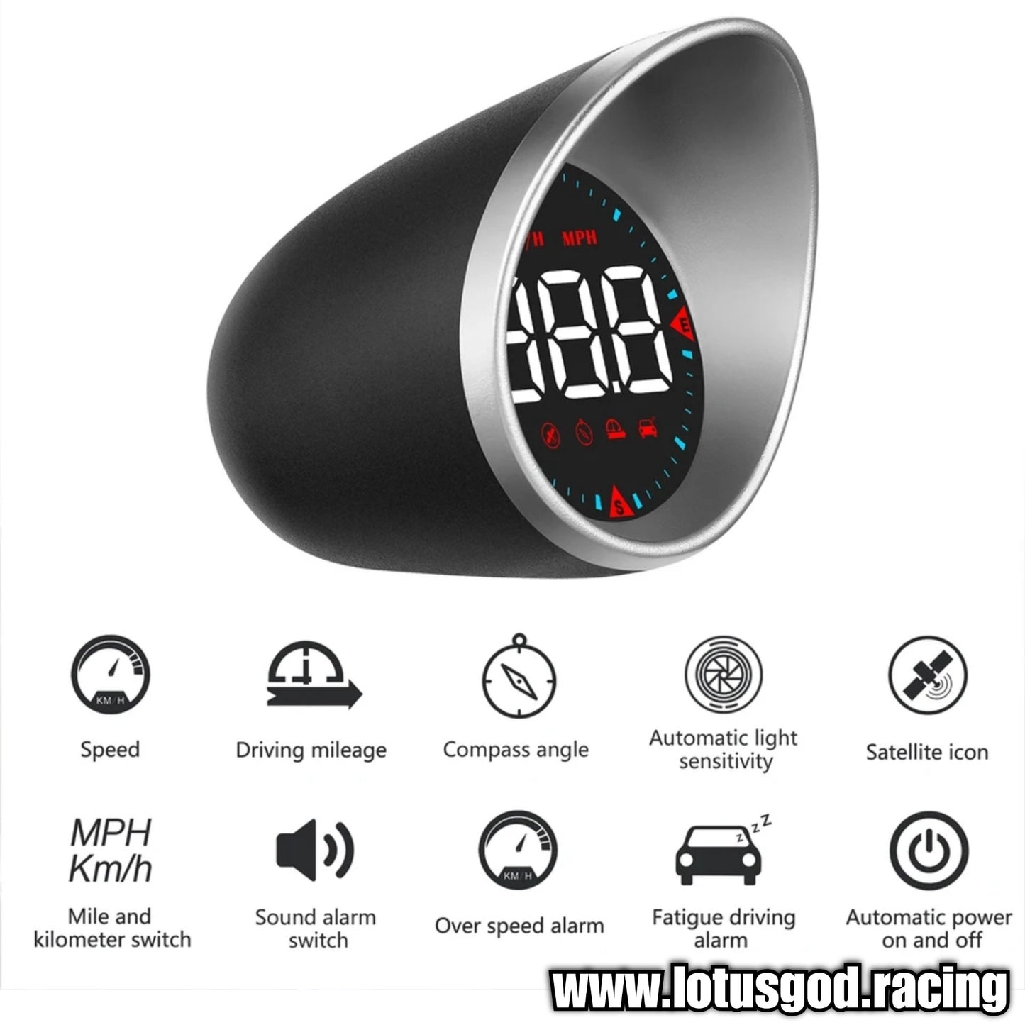 Universal USB Powered Plug & Play Hud Gps Vsd Mileage Overspeed Auto Alarm Head Up Display Compass Projector Smart Digital Speed Meter Gauge For All Vehicle