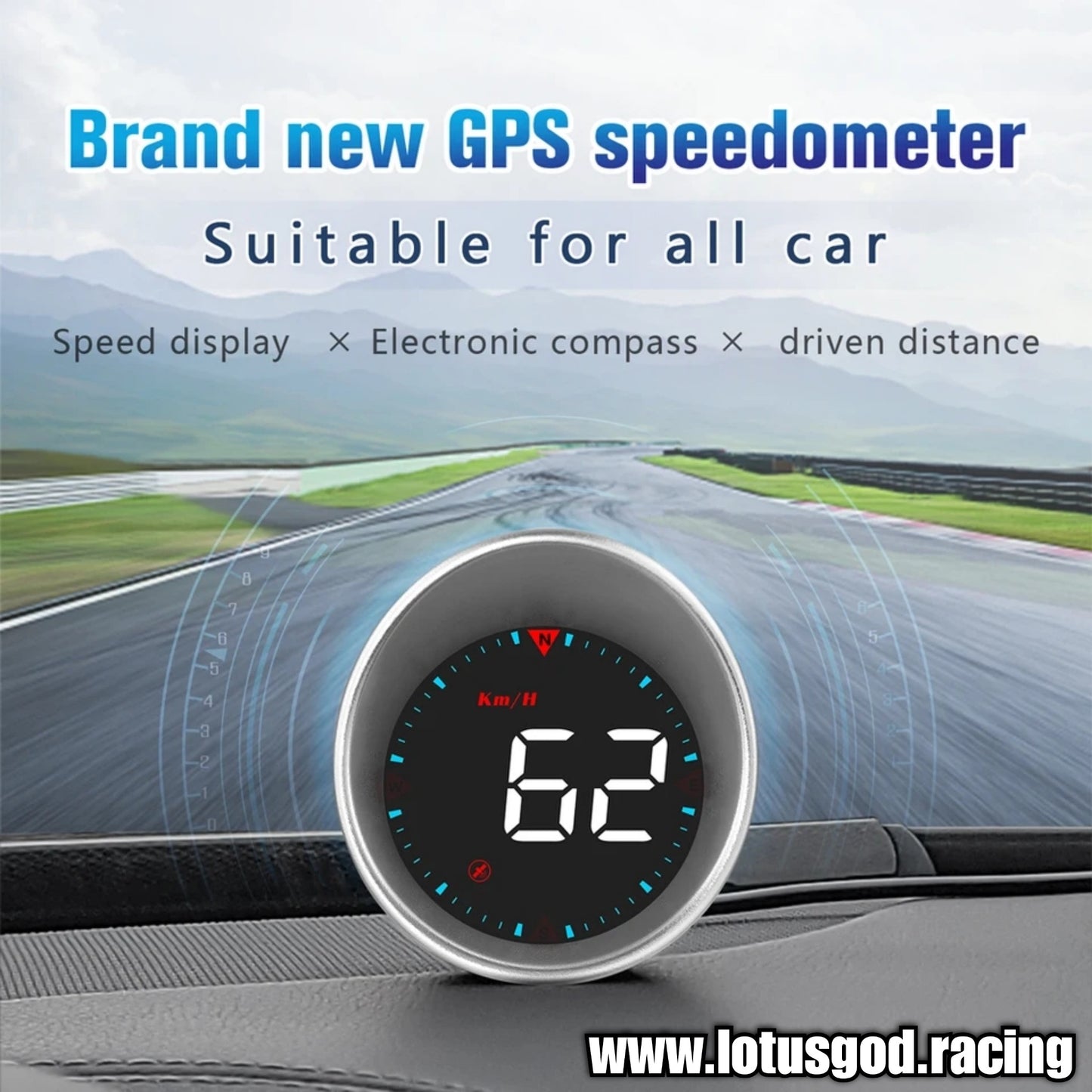 Universal USB Powered Plug & Play Hud Gps Vsd Mileage Overspeed Auto Alarm Head Up Display Compass Projector Smart Digital Speed Meter Gauge For All Vehicle